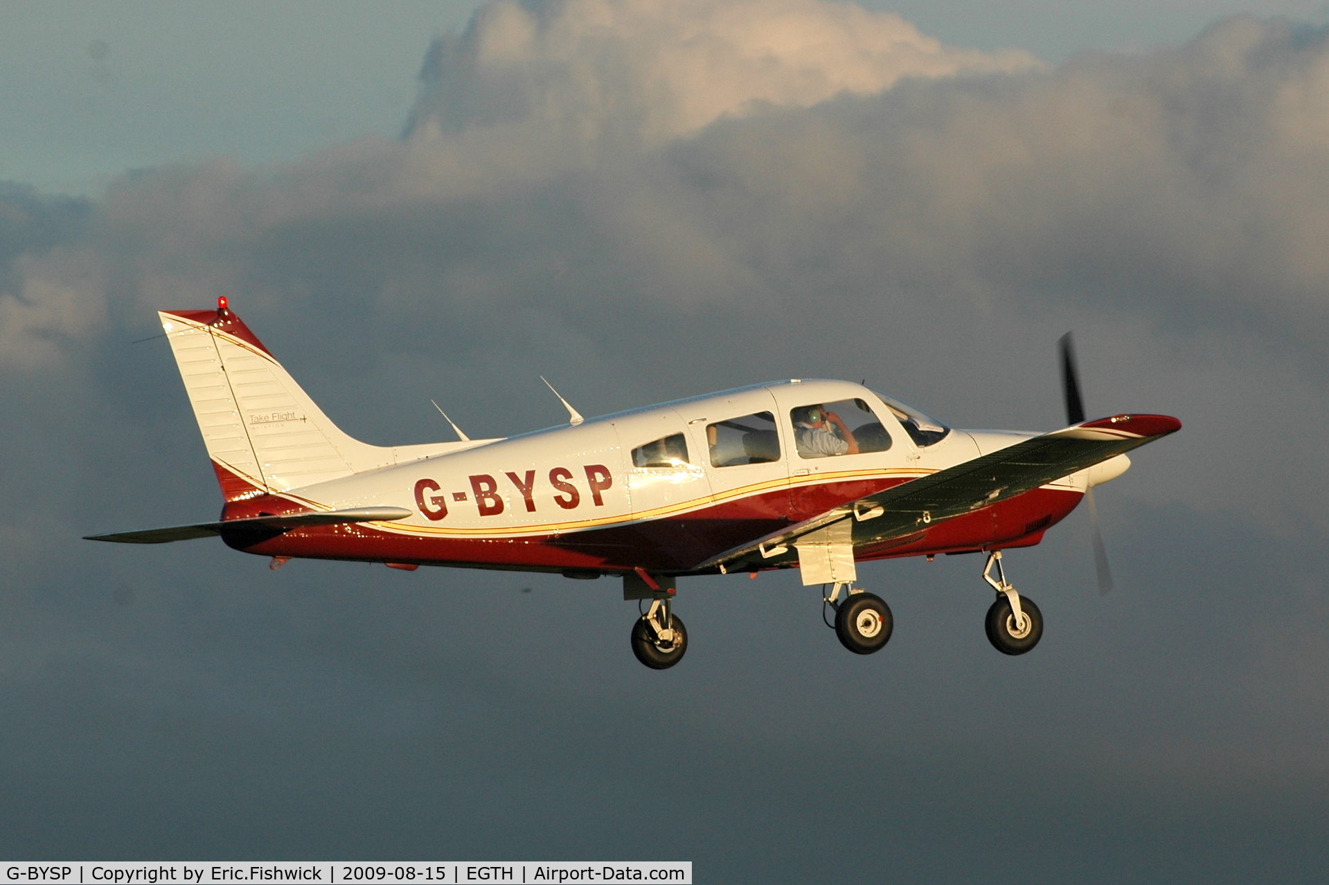 G-BYSP, 1985 Piper PA-28-181 Cherokee Archer II C/N 28-8590047, 4. G-BYSP at Shuttleworth Collection Evening Air Display Aug 09