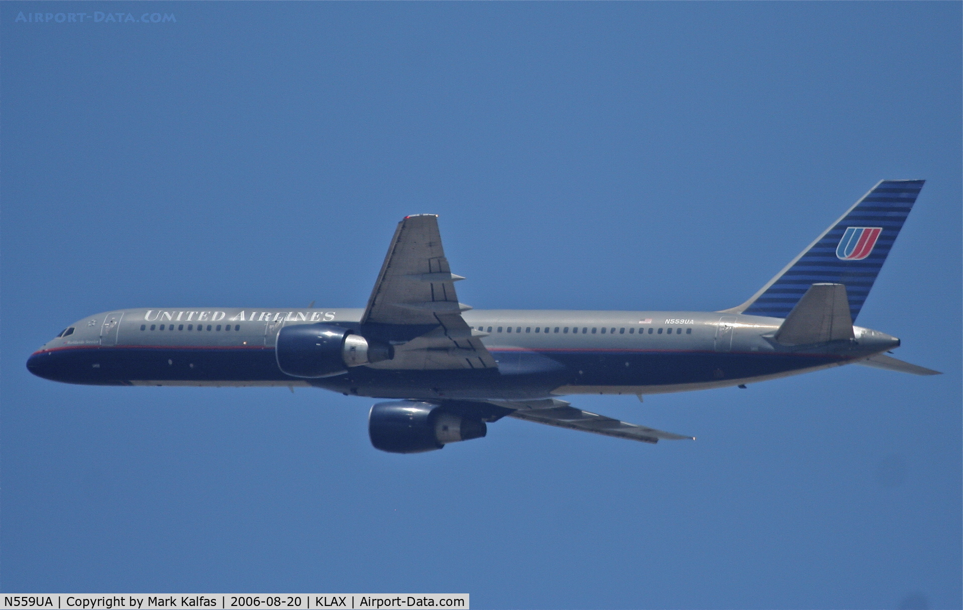 N559UA, 1992 Boeing 757-222 C/N 26657, United Airlines Boeing 757-222, N559UA KLAX 25R departure