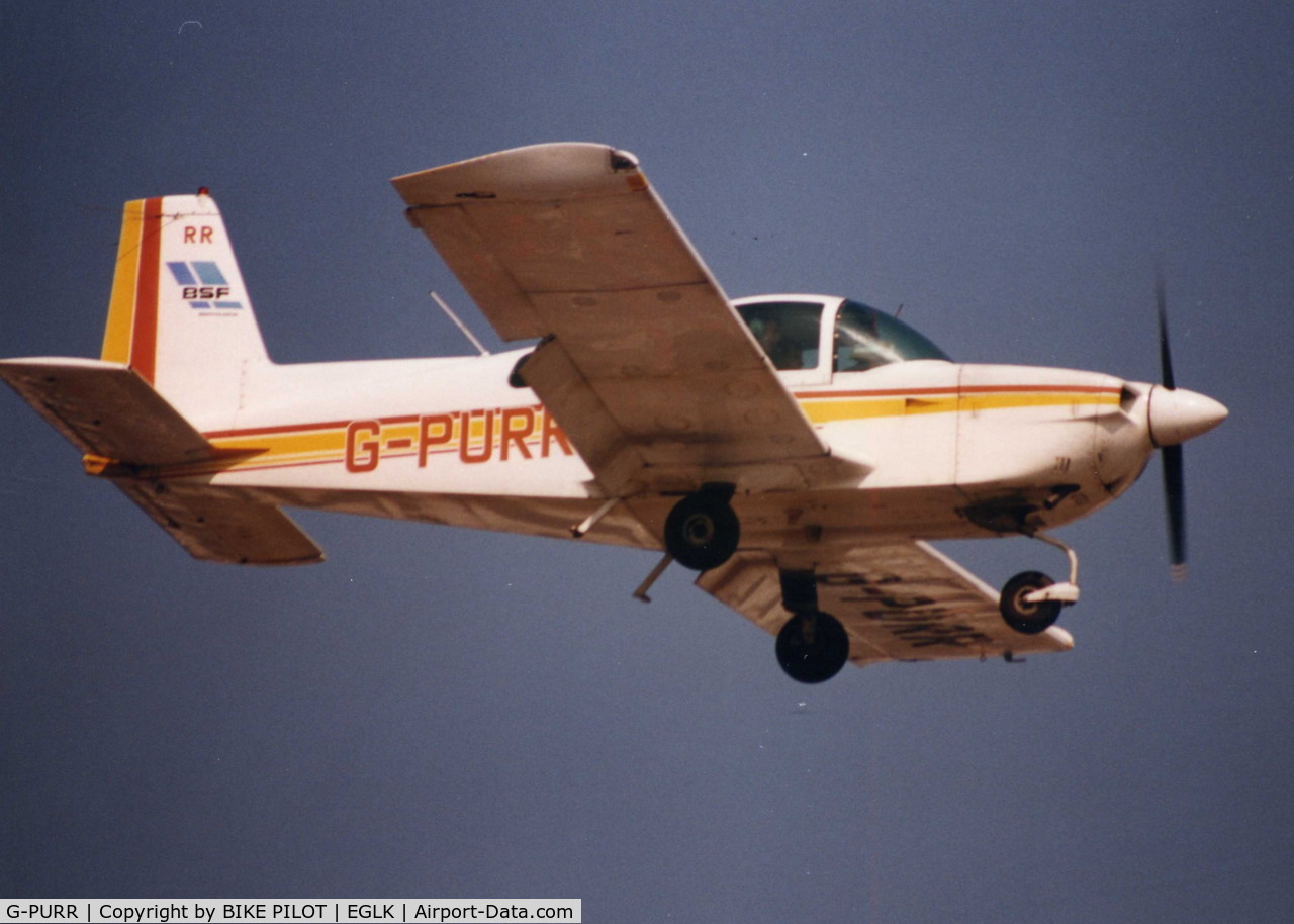 G-PURR, 1978 Grumman American AA-5A Cheetah C/N AA5A-0794, BLACKBUSHE SCHOOL OF FLYING LATE 80'S