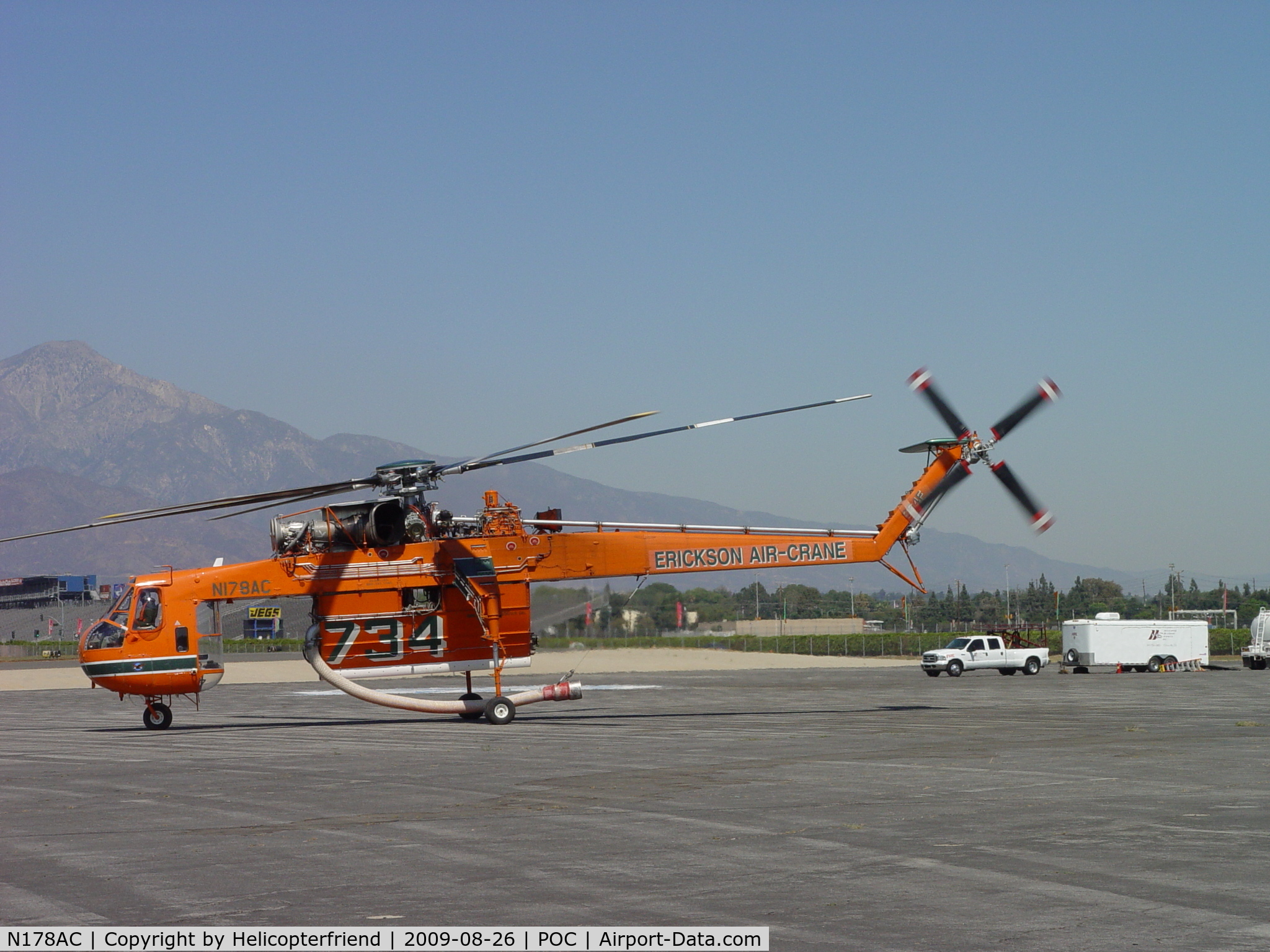 N178AC, 1970 Sikorsky S-64F Skycrane C/N 64097, Taxiing to parking spot