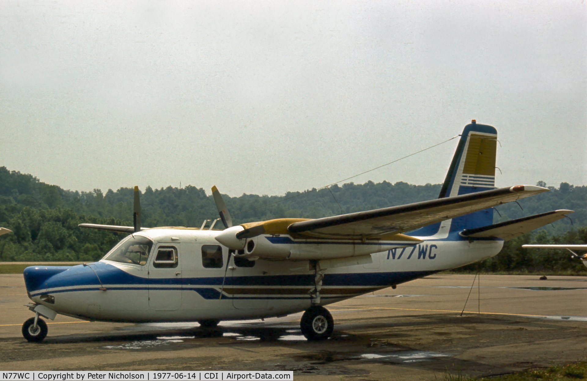 N77WC, 1962 Aero Commander 680-F C/N 680F-1206-108, This Aero Commander was seen at Cambridge in the Summer of 1977.