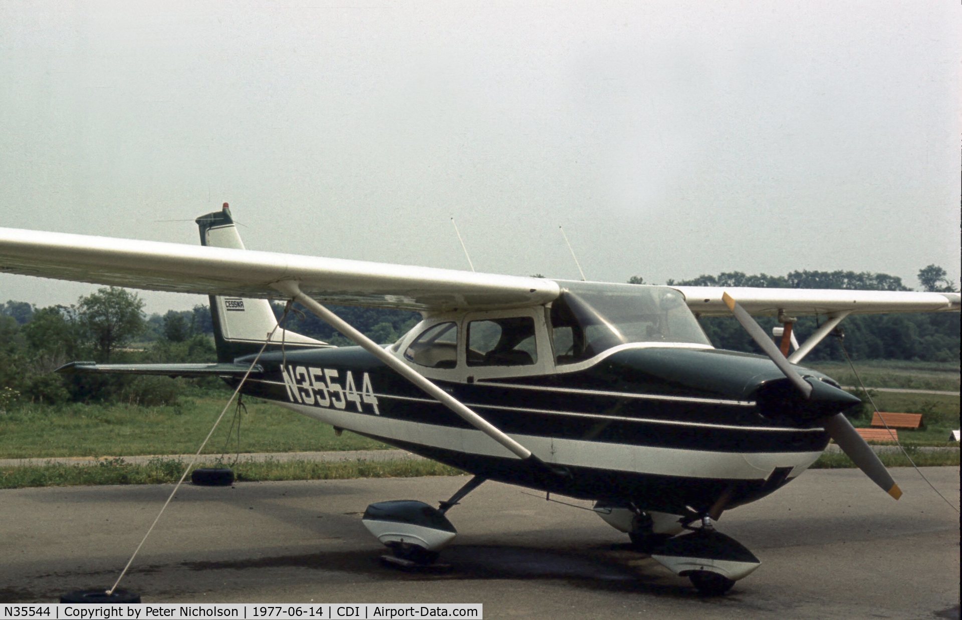 N35544, 1968 Cessna 172I C/N 17256825, This Skyhawk was seen at Cambridge in the Summer of 1977.