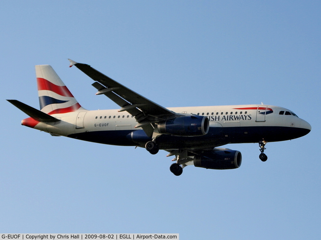 G-EUOF, 2001 Airbus A319-131 C/N 1590, British Airways