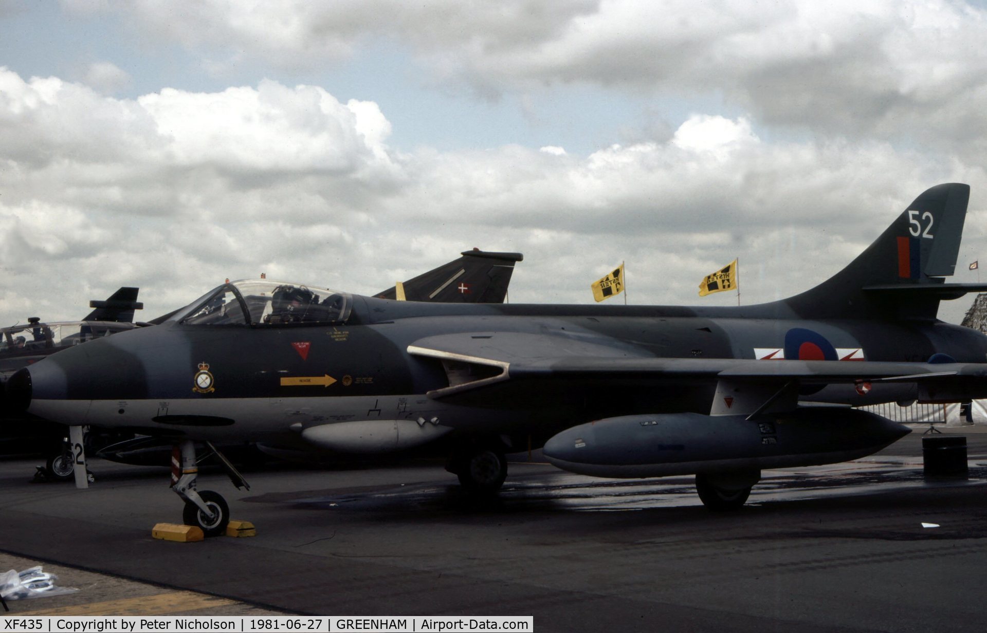 XF435, 1956 Hawker Hunter FGA.9 C/N S4/U/3311, Hunter FGA.9 of 79 Squadron at the 1981 Intnl Air Tattoo at RAF Greenham Common.