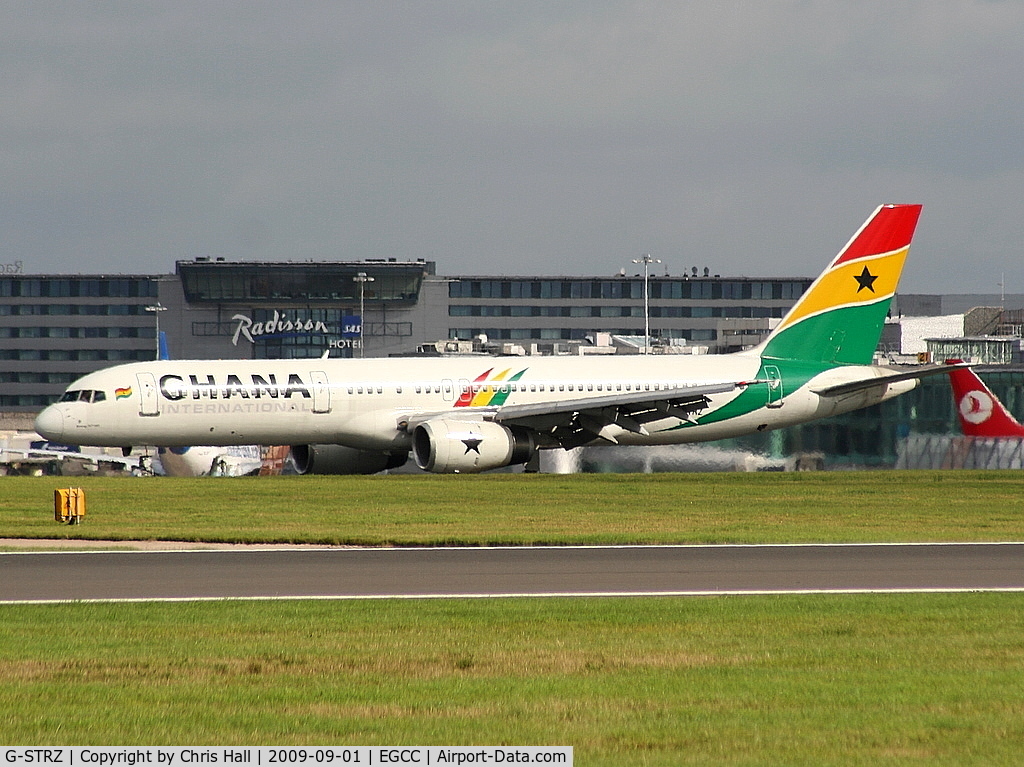 G-STRZ, 1997 Boeing 757-258 C/N 27622, Ghana International Airlines leased from Astraeus Airlines