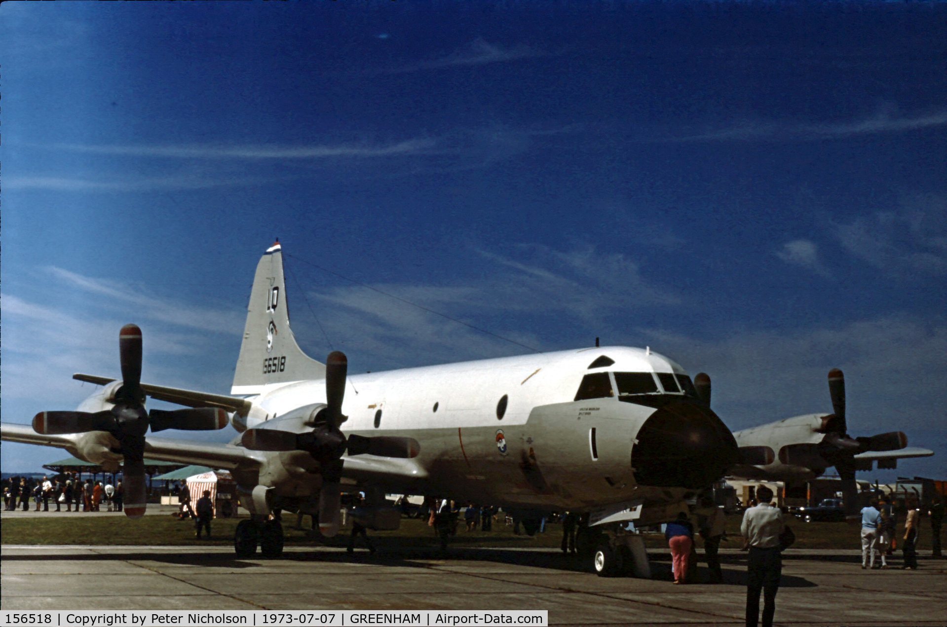 156518, 1969 Lockheed P-3C-110-LO Orion C/N 285A-5512, P-3C Orion of Patrol Squadron VP-56 at the 1973 Intnl Air Tattoo at RAF Greenham Common.