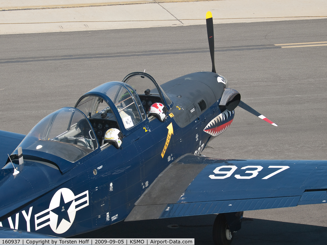 160937, Beech T-34C Turbo Mentor C/N GL-123, 160937 parked at KSMO
