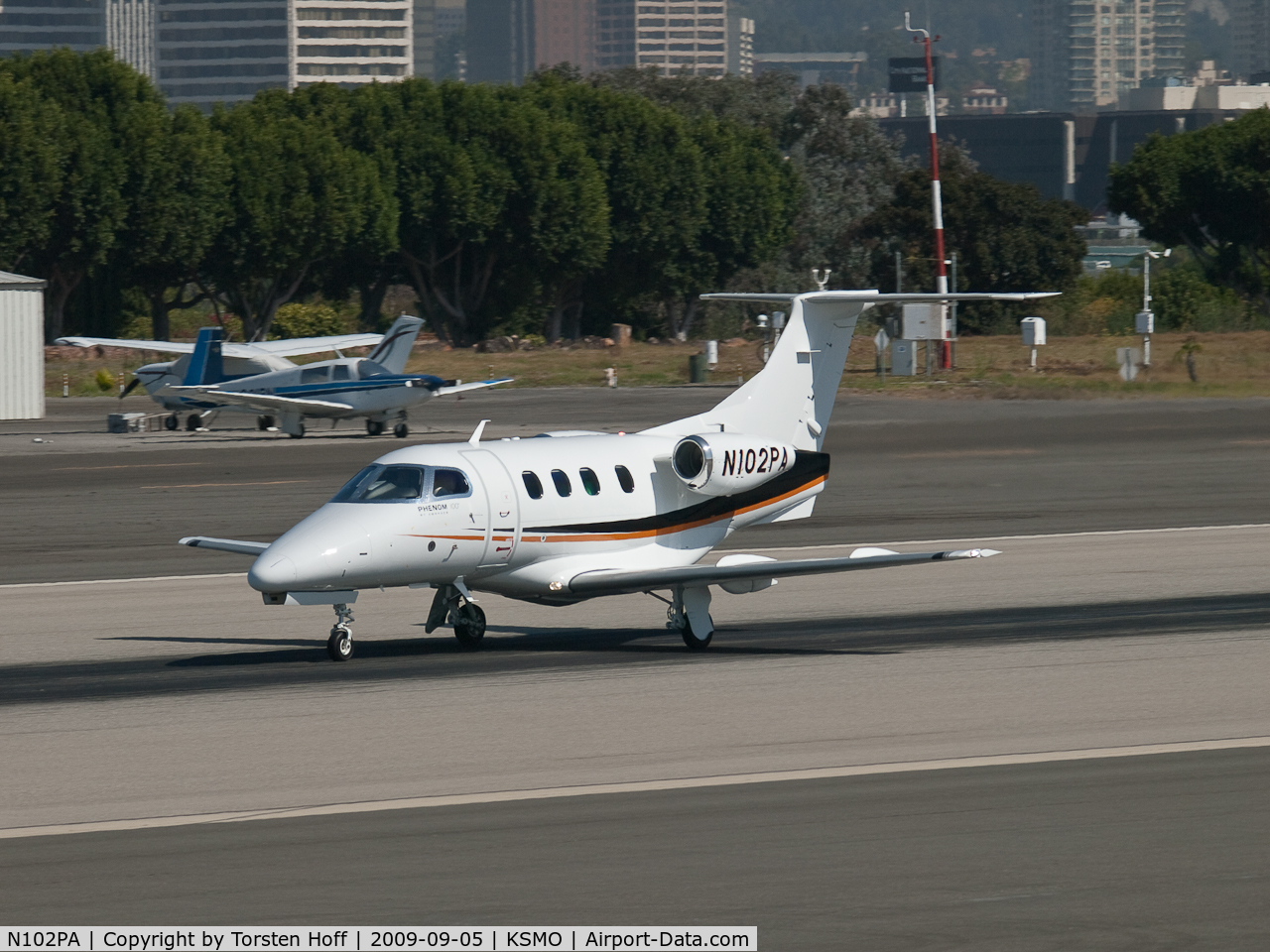 N102PA, 2009 Embraer EMB-500 Phenom 100 C/N 50000030, N102PA departing from RWY 21
