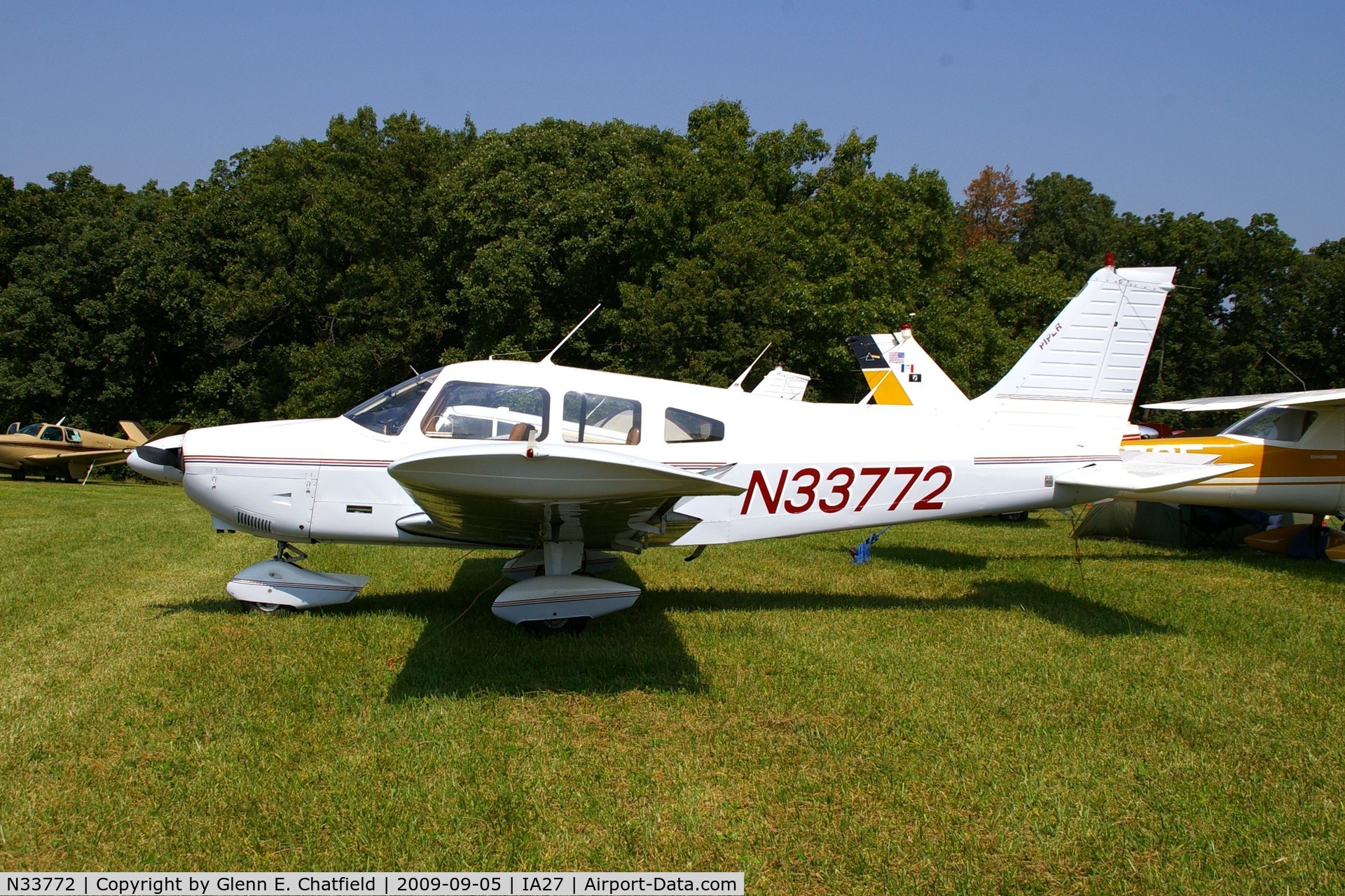N33772, 1975 Piper PA-28-180 Cherokee C/N 28-7505180, At the Antique Airplane Association Fly In