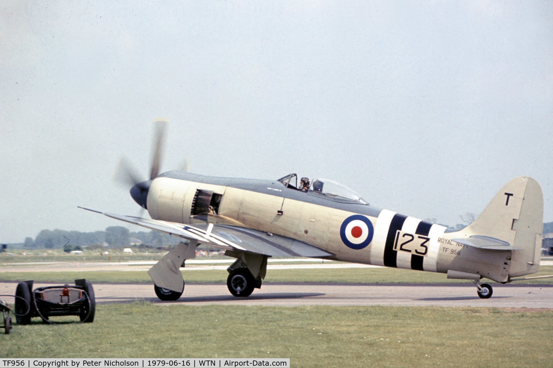 TF956, Hawker Sea Fury FB.11 C/N Not found TF956, Royal Navy Historic Flight's Sea Fury at the 1979 Waddington Airshow.