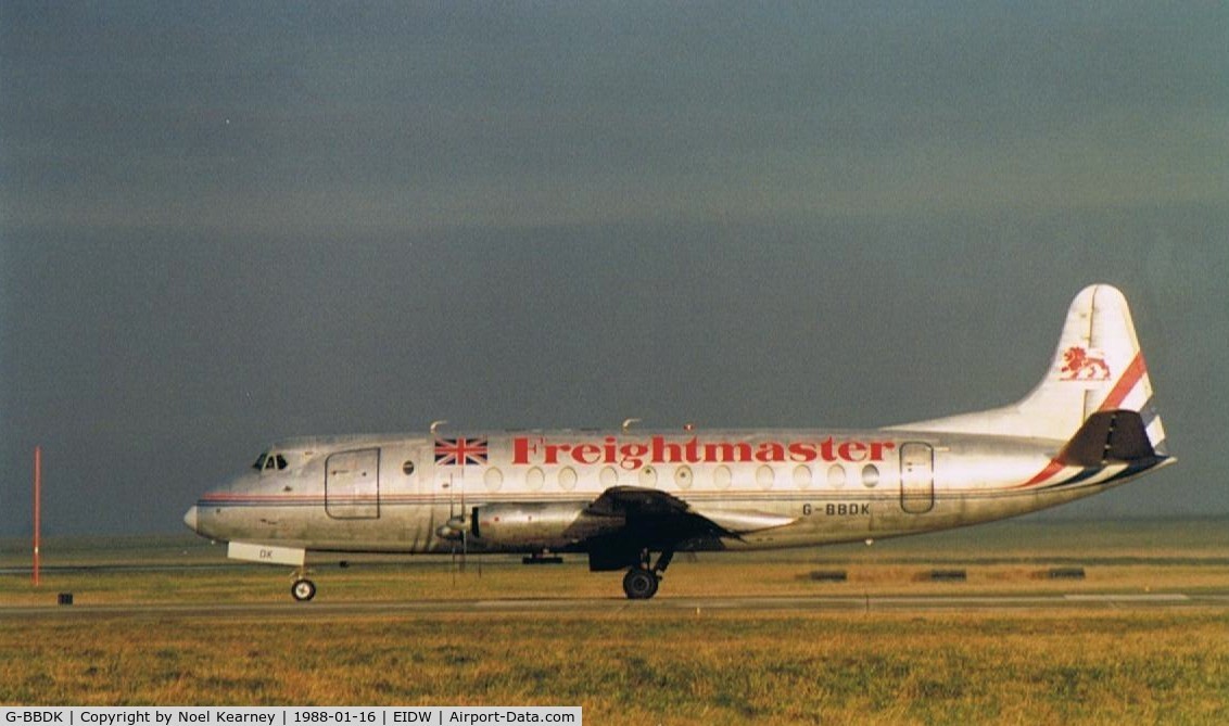 G-BBDK, 1958 Vickers Viscount 808 C/N 291, Departing off Rwy 28 (Scanned image)