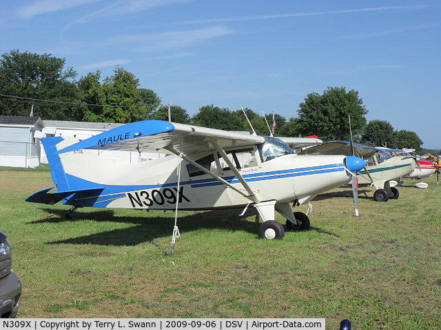 N309X, 1975 Maule M-5-210C Strata Rocket C/N 6125C, Tied down in Dansville, NY at the Fly-In Breakfast.