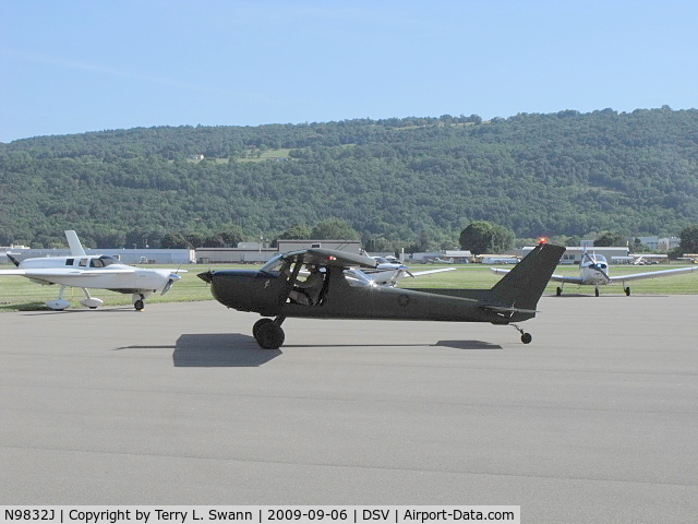 N9832J, 1975 Cessna A150M Aerobat C/N A1500641, Taxing at Dansville, NY at the Fly-In Breakfast.