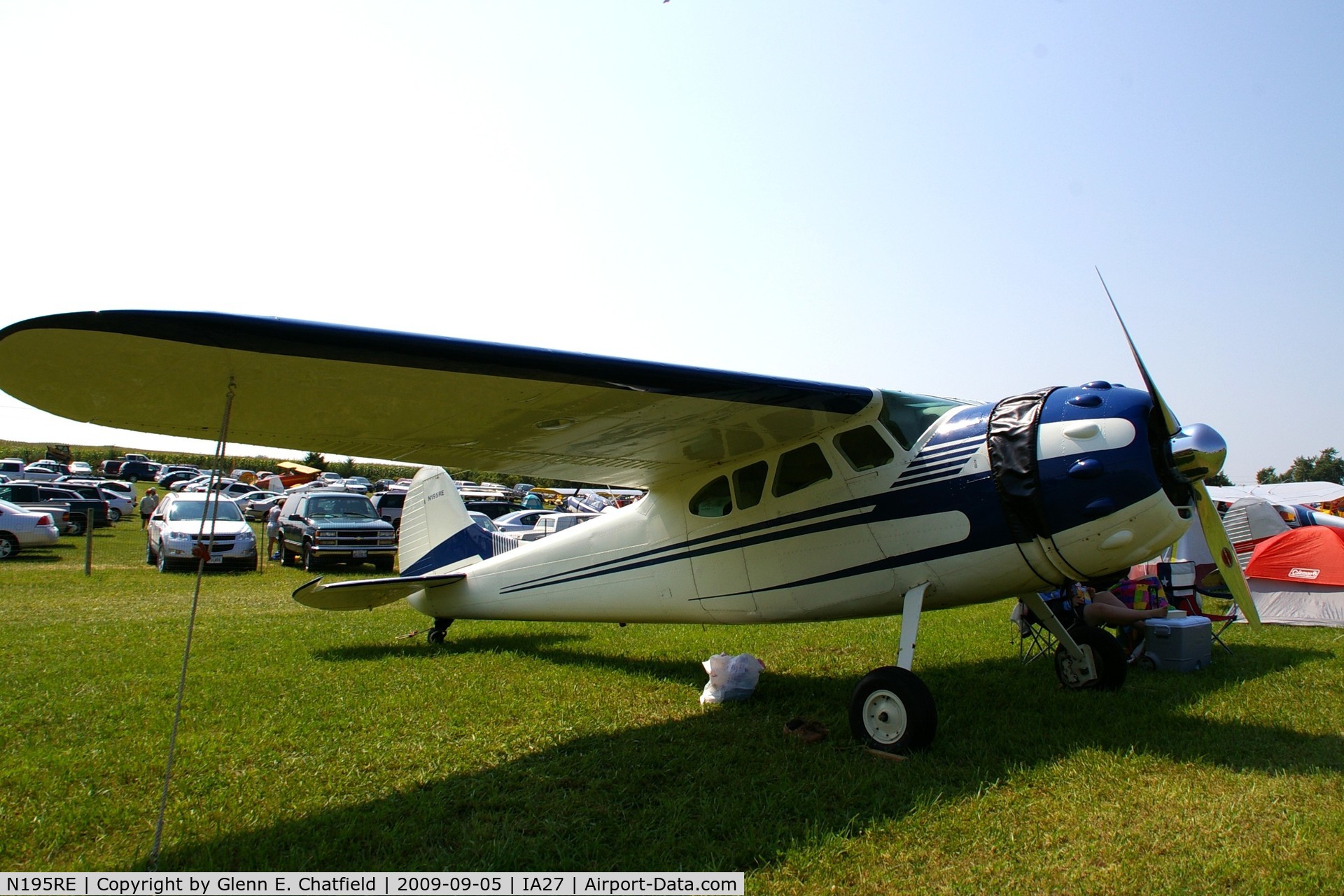N195RE, 1952 Cessna 195B Businessliner C/N 7934, At the Antique Airplane Association Fly In