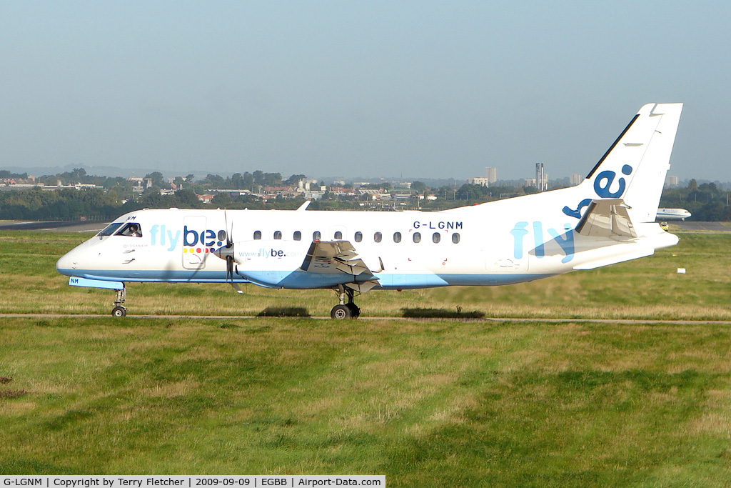 G-LGNM, 1990 Saab SF340B C/N 340B-187, Loganair / Flybe SF340 at Birmingham