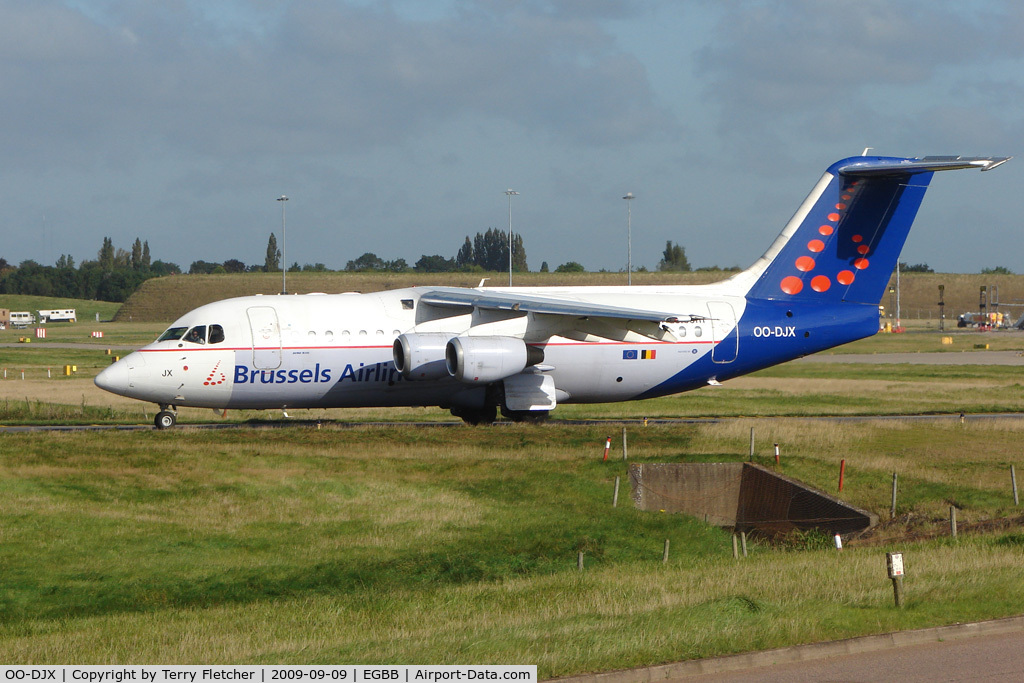 OO-DJX, 1996 British Aerospace Avro 146-RJ85 C/N E.2297, Brussels Airlines BAE146 at Birmingham