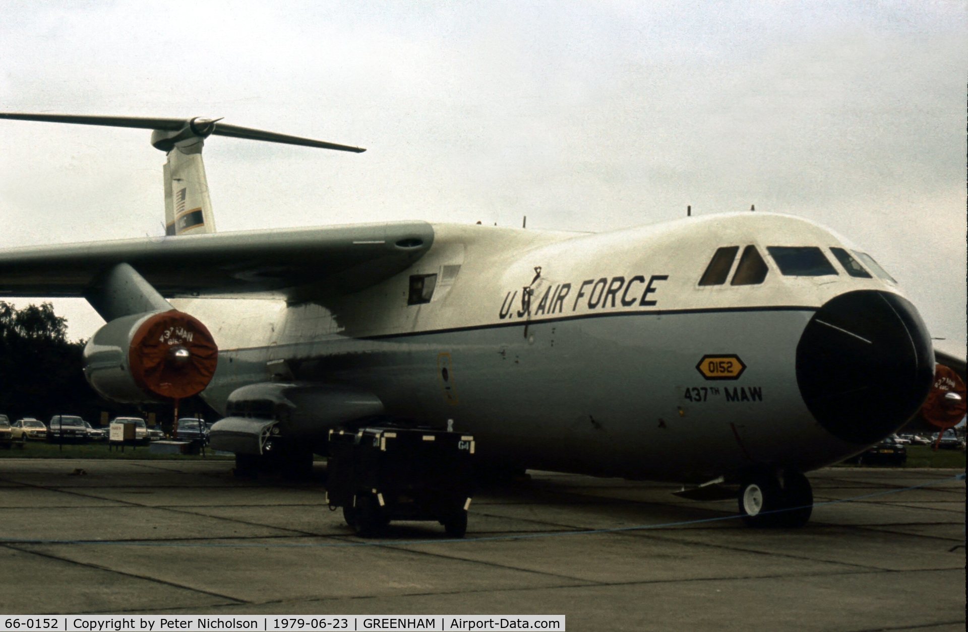 66-0152, 1966 Lockheed C-141A Starlifter C/N 300-6178, C-141A Starlifter of 437th Military Airlift Wing at Charleston AFB at the 1979 Intnl Air Tattoo at RAF Greenham Common.