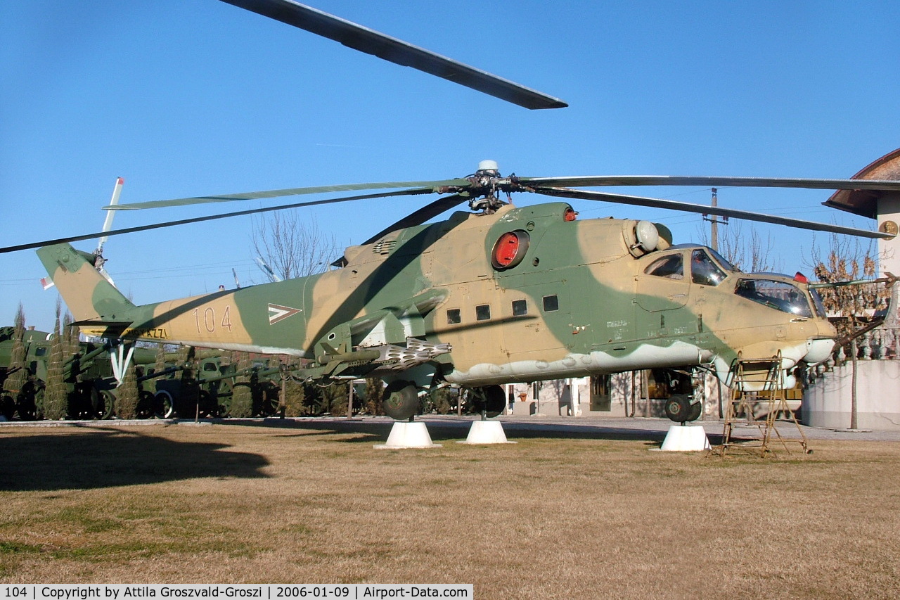 104, 1980 Mil Mi-24D Hind D C/N K20104, Kecel Military technical park, Hungary