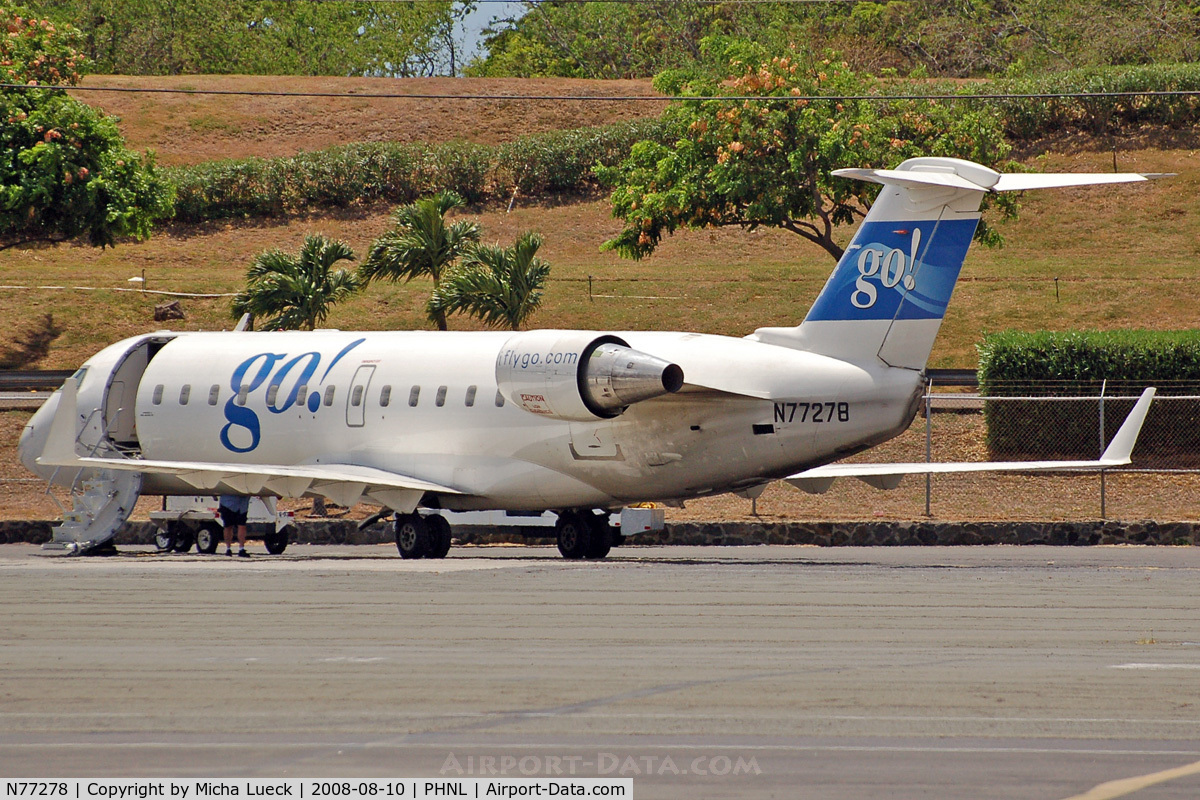 N77278, 1998 Bombardier CRJ-200LR (CL-600-2B19) C/N 7278, At Honolulu