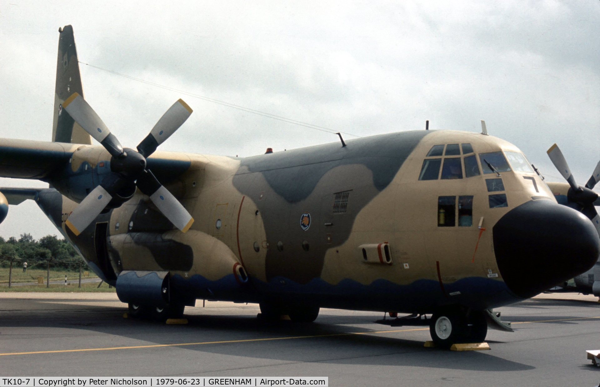 TK10-7, 1976 Lockheed KC-130F Hercules C/N 382-4652, KC-130F Hercules of Esquadron 301 Spanish Air Force at the 1979 Intnl Air Tattoo at RAF Greenham Common.