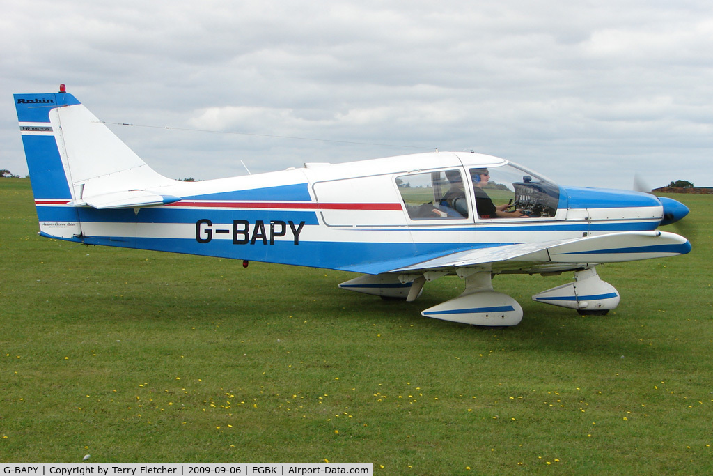 G-BAPY, 1972 Robin HR-100-210 Safari C/N 153, Visitor to the 2009 Sywell Revival Rally