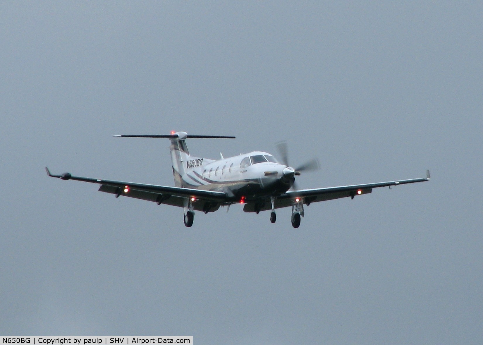 N650BG, 2005 Pilatus PC-12/45 C/N 654, Landing at Shreveport Regional.
