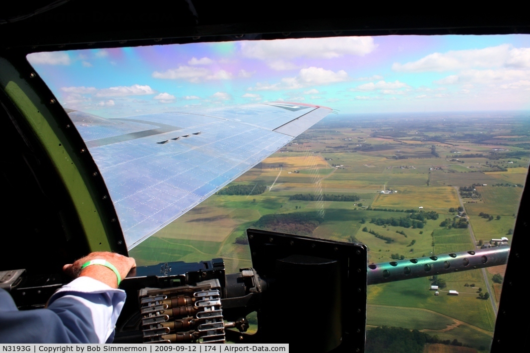 N3193G, 1944 Boeing B-17G Flying Fortress C/N 77255, View of the Ohio countryside from Yankee Lady at 2500'.