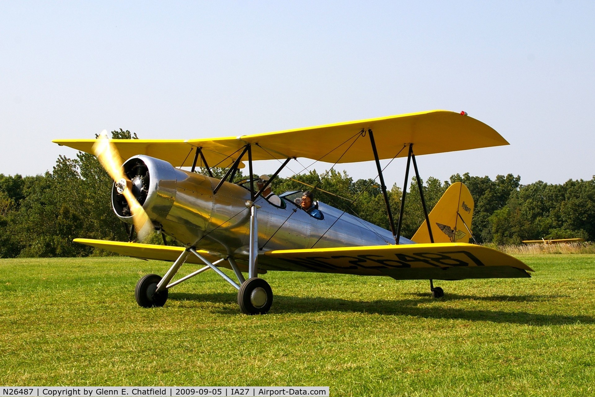 N26487, 1941 Meyers OTW-145 C/N 40, At the Antique Airplane Association Fly In.