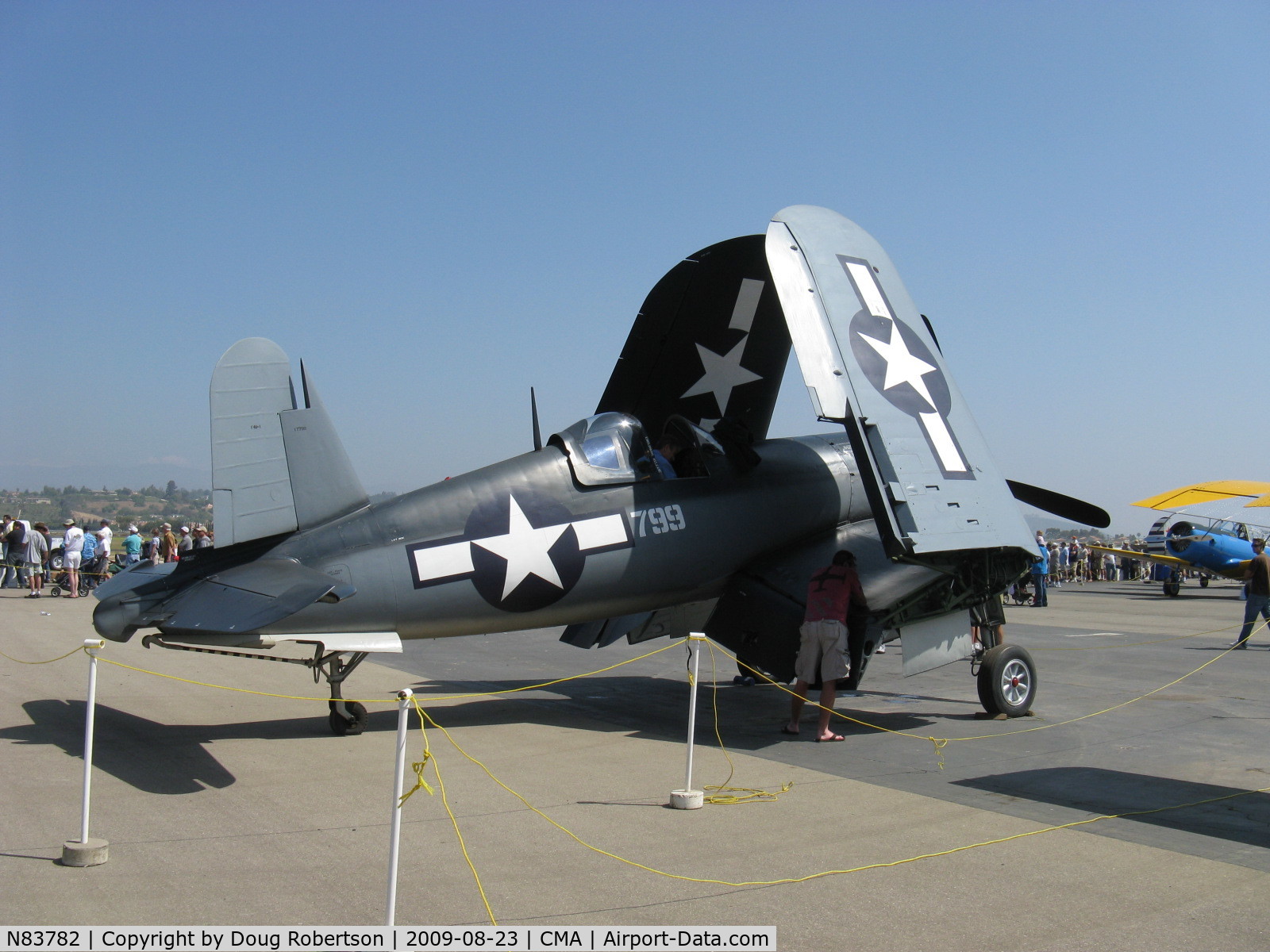 N83782, 1942 Vought F4U-1 Corsair C/N 3884 (Bu 17799), 1942 Chance Vought/Maloney F4U-1A CORSAIR, P&W R-2800 Double Wasp 2,450 Hp, wings folded