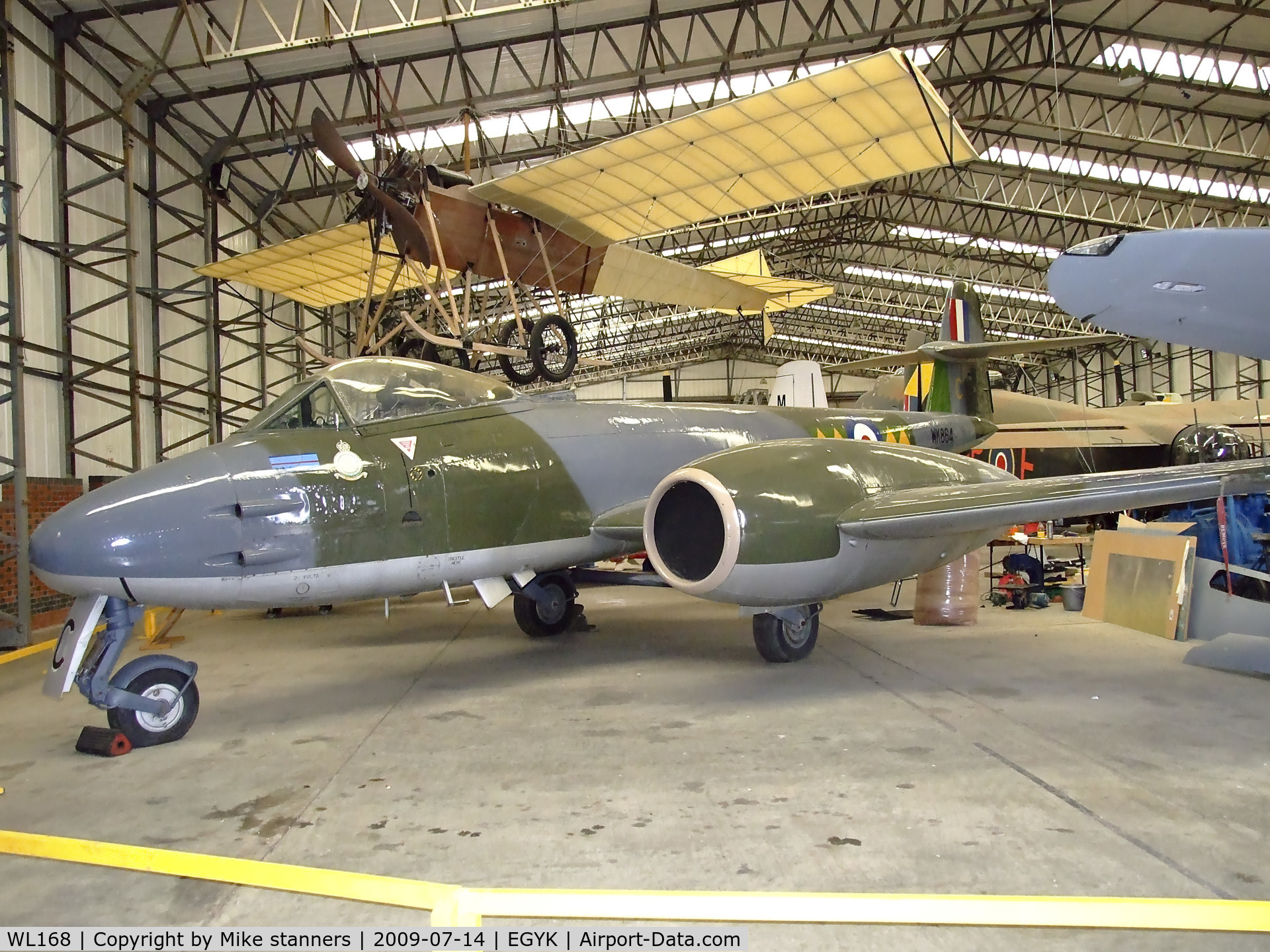 WL168, Gloster Meteor F.8 C/N Not found WL168, Meteor F.8 but wearing the markings of WK864/C from 616sqn