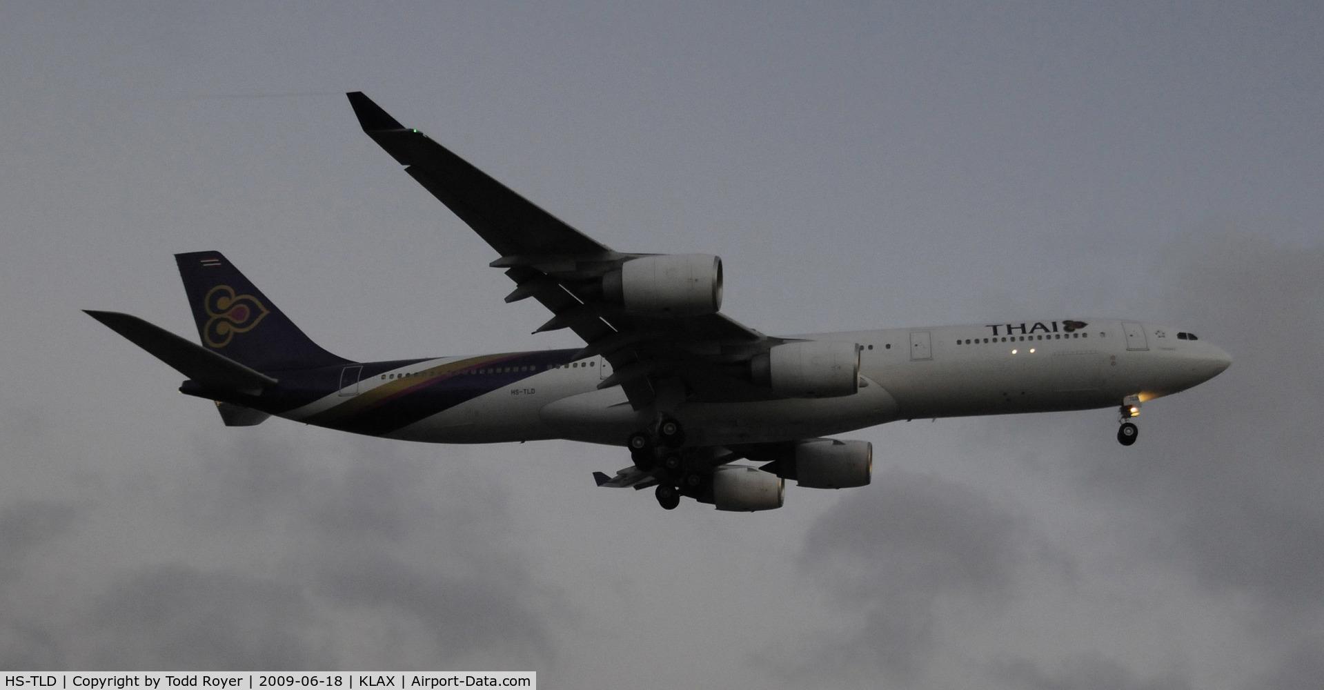 HS-TLD, 2006 Airbus A340-541 C/N 775, Landing 24R at LAX