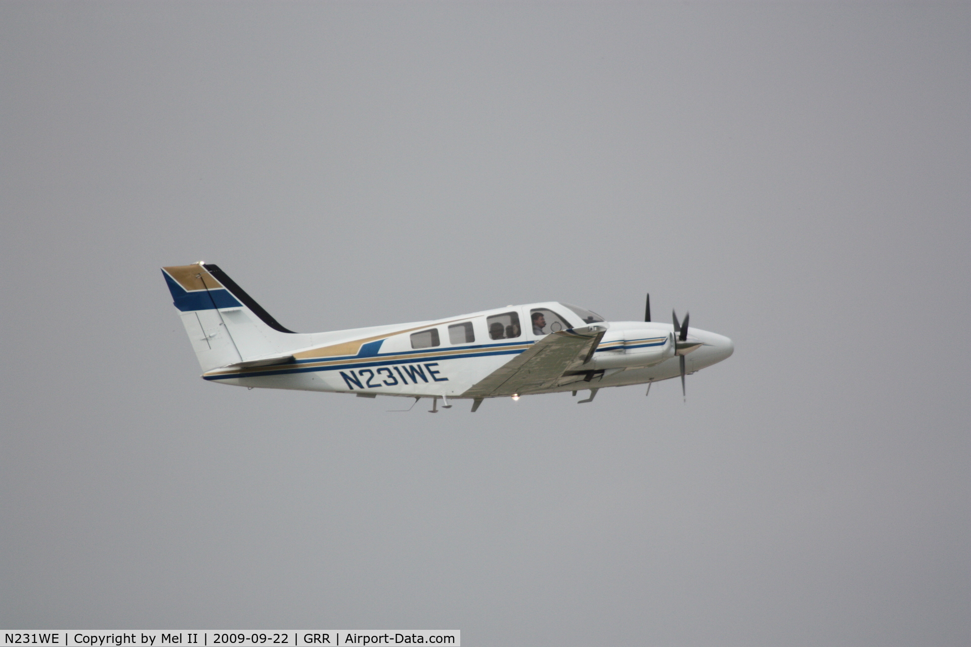 N231WE, 1980 Beech 58P Baron C/N TJ-263, KGRR-KMSN - Departing RWY 8R