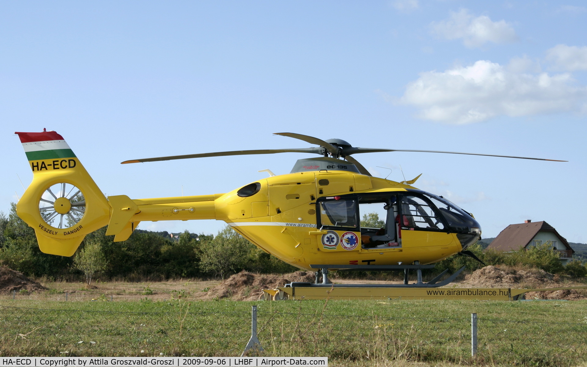 HA-ECD, 2004 Eurocopter EC-135T-2 C/N 0325, Balatonfüred aerial ambulance base.