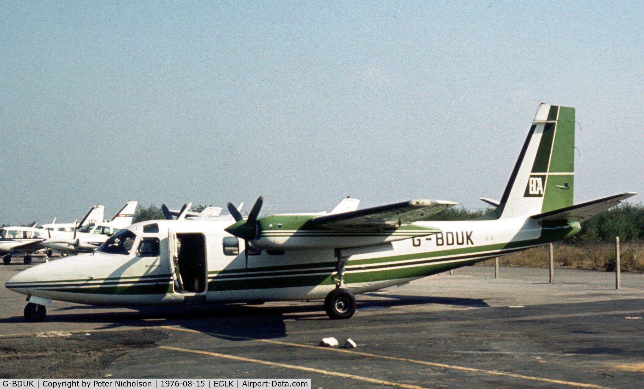 G-BDUK, 1973 Rockwell Commander 685 C/N 12029, Turbo Commander 685 seen at the 1976 Blackbushe Fly-In.