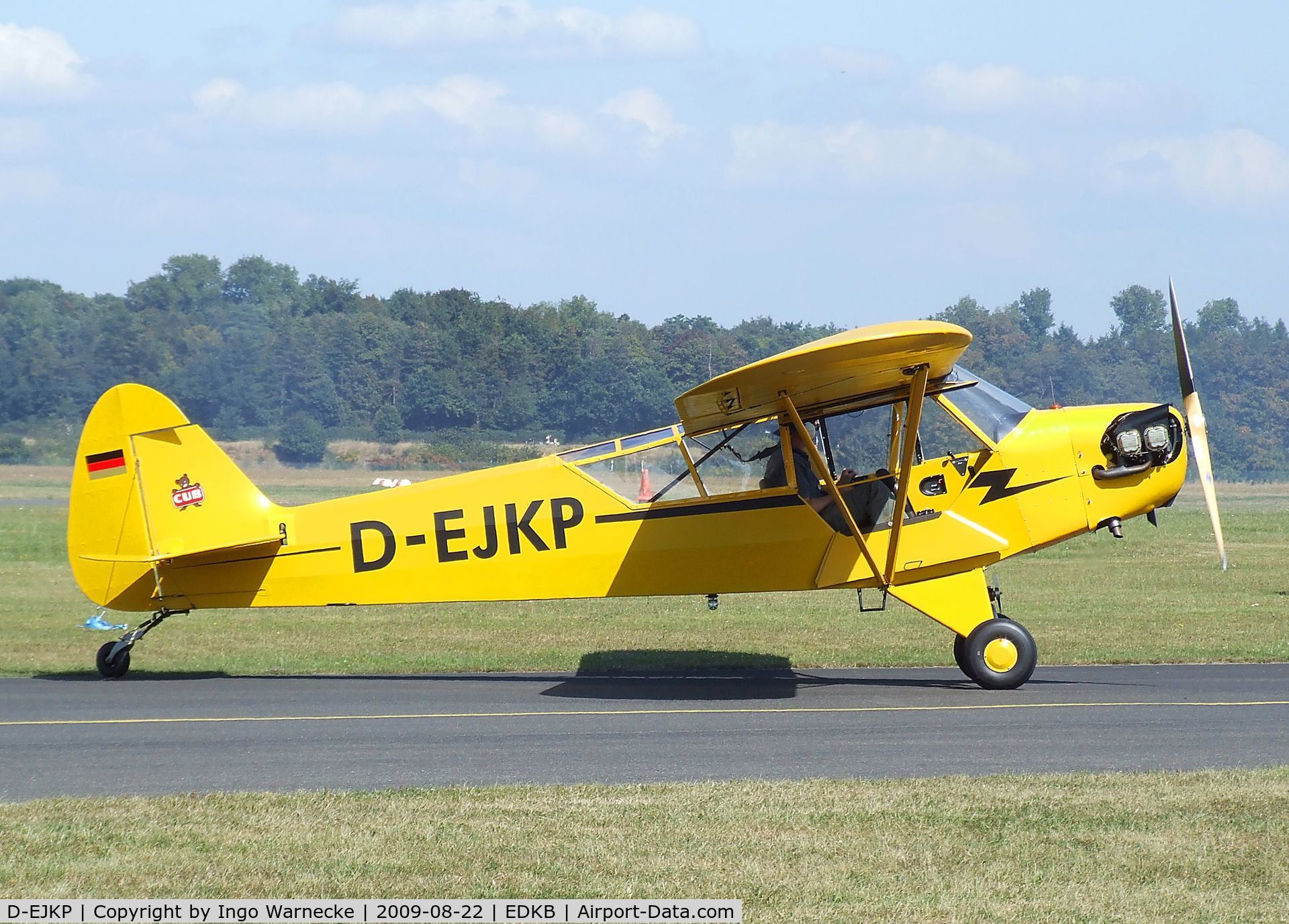 D-EJKP, 1944 Piper L-4J Grasshopper (J3C-65D) C/N 12437, Piper J3C-65 Cub at the Bonn-Hangelar centennial jubilee airshow #