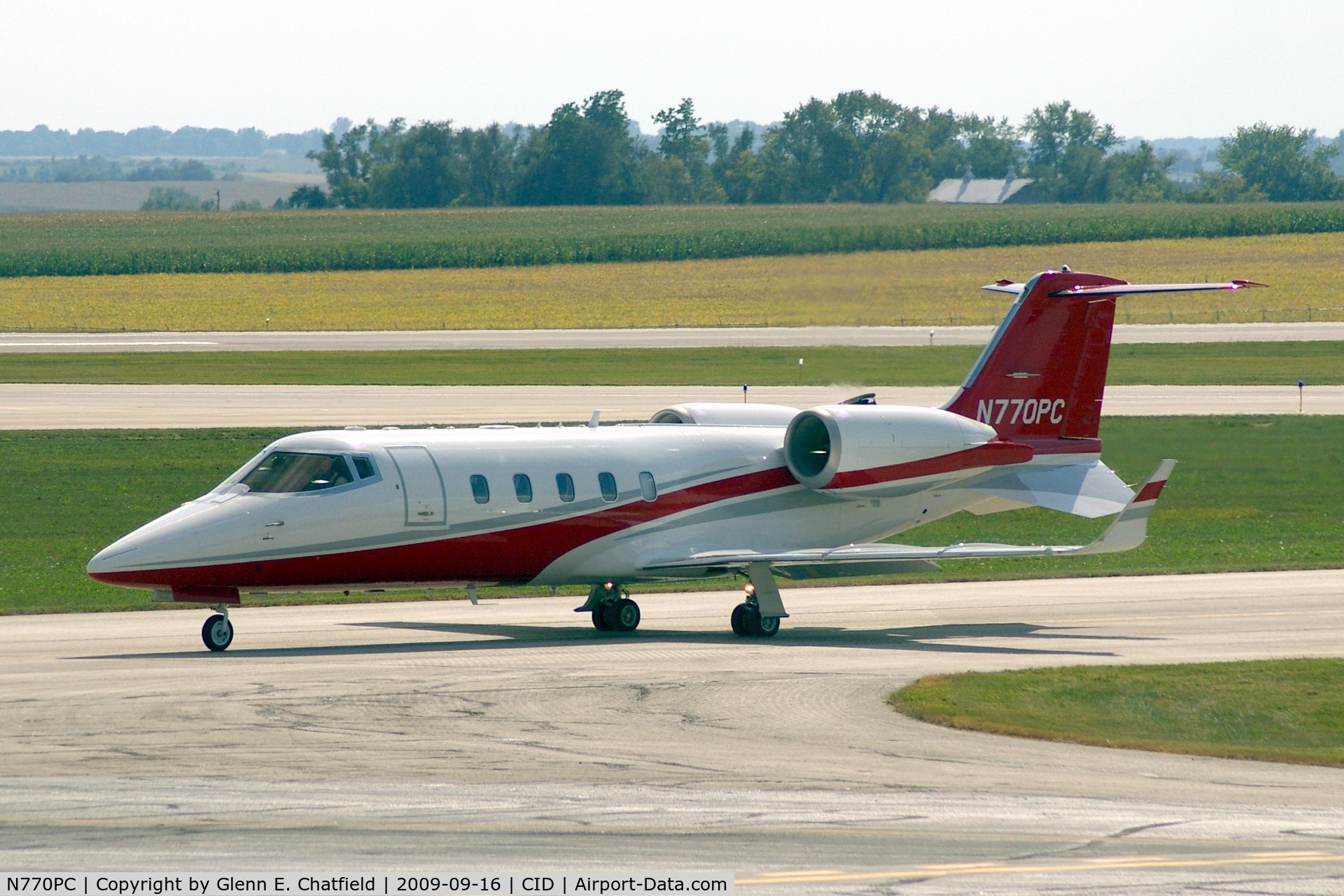 N770PC, 2007 Learjet 60 C/N 318, Taxiing to Landmark FBO, after landing runway 27