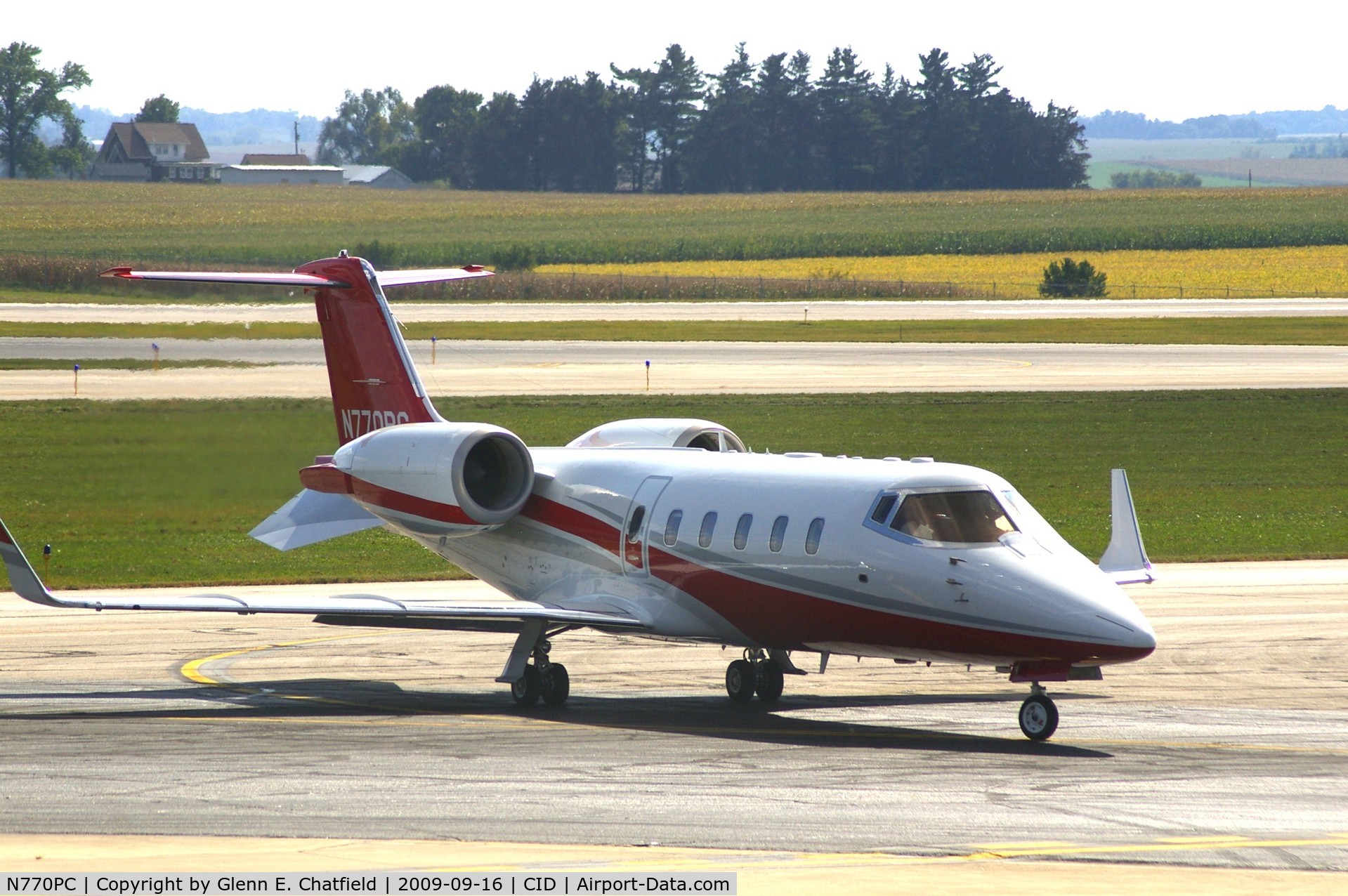 N770PC, 2007 Learjet 60 C/N 318, Taxiing to Landmark FBO, after landing runway 27