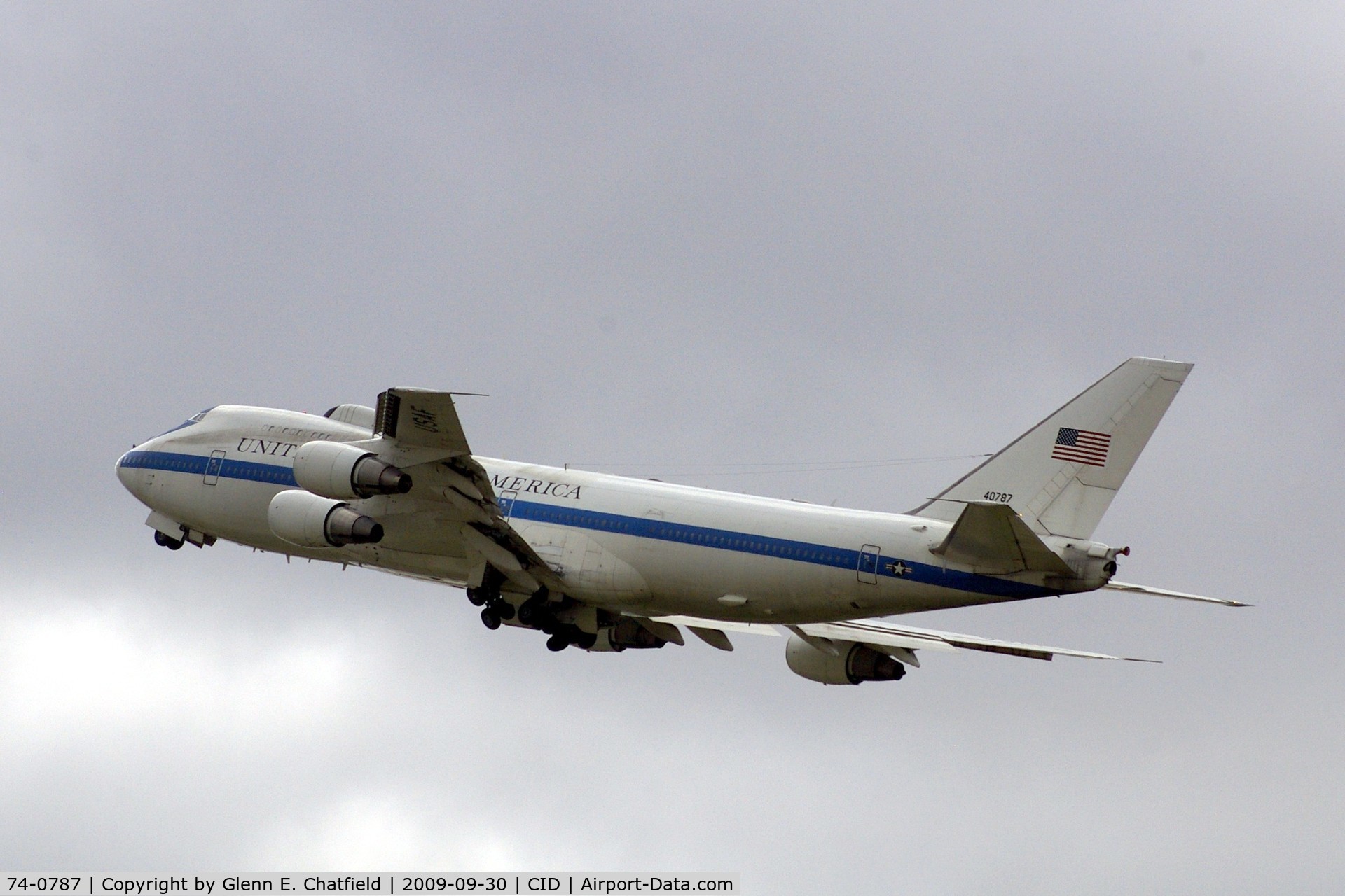 74-0787, 1974 Boeing E-4B C/N 20684, Fourth touch and go, shot from my office using 450mm
