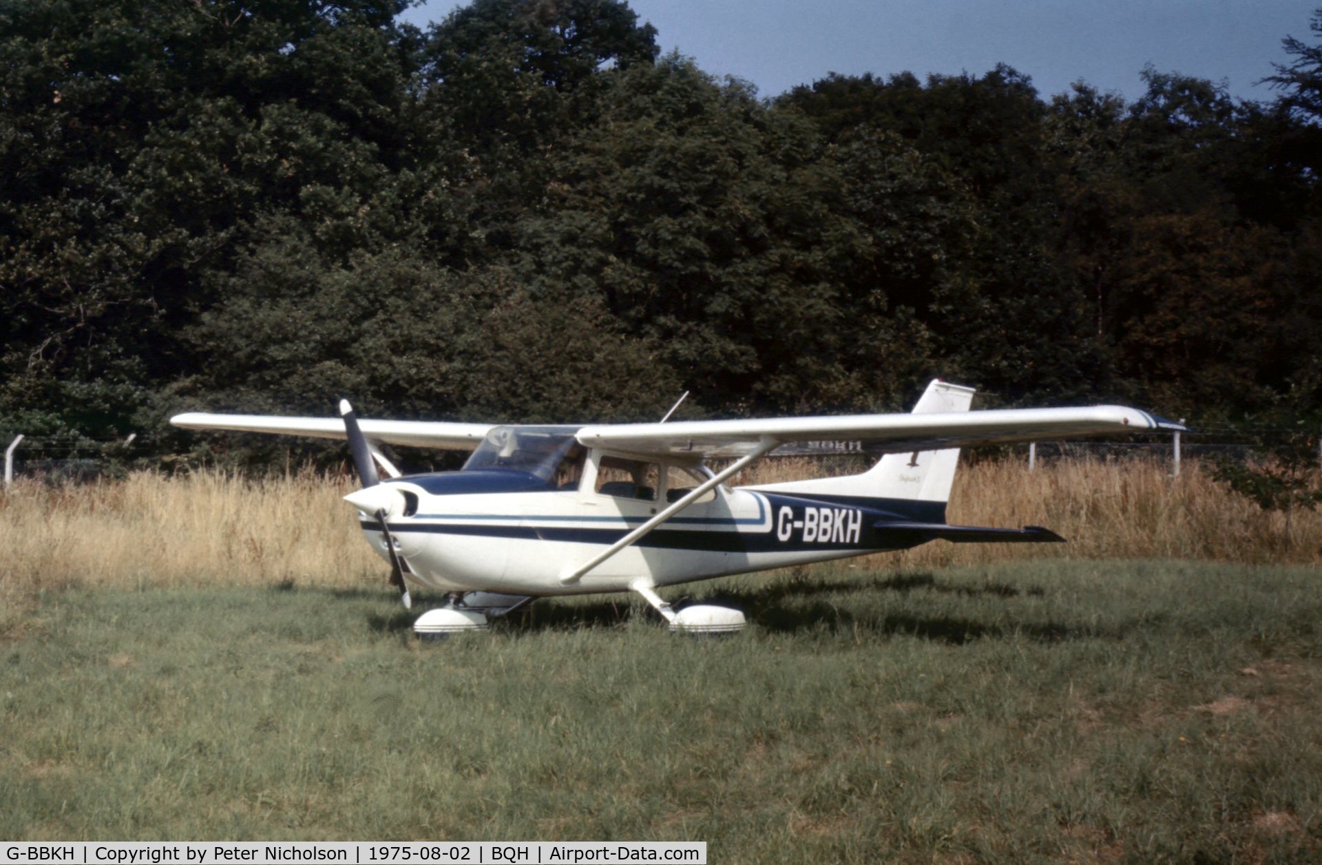 G-BBKH, 1973 Reims F172M Skyhawk Skyhawk C/N 1050, Cessna F.172M seen at Biggin Hill in the Summer of 1975.