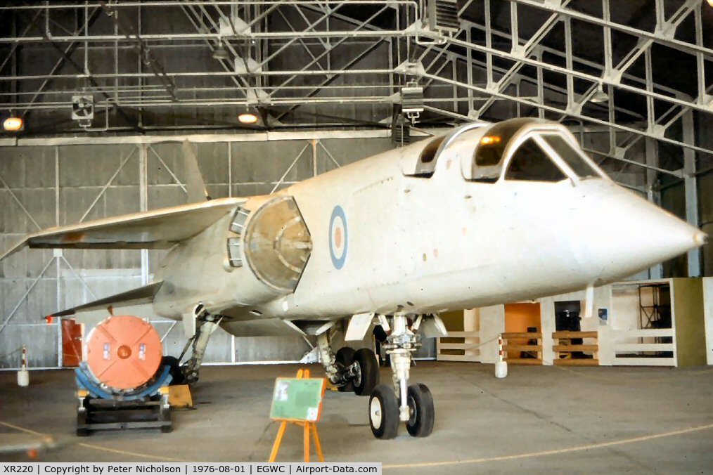 XR220, BAC TSR-2 C/N XO-2, Cosford's TSR.2 was seen displayed in the Summer of 1976.