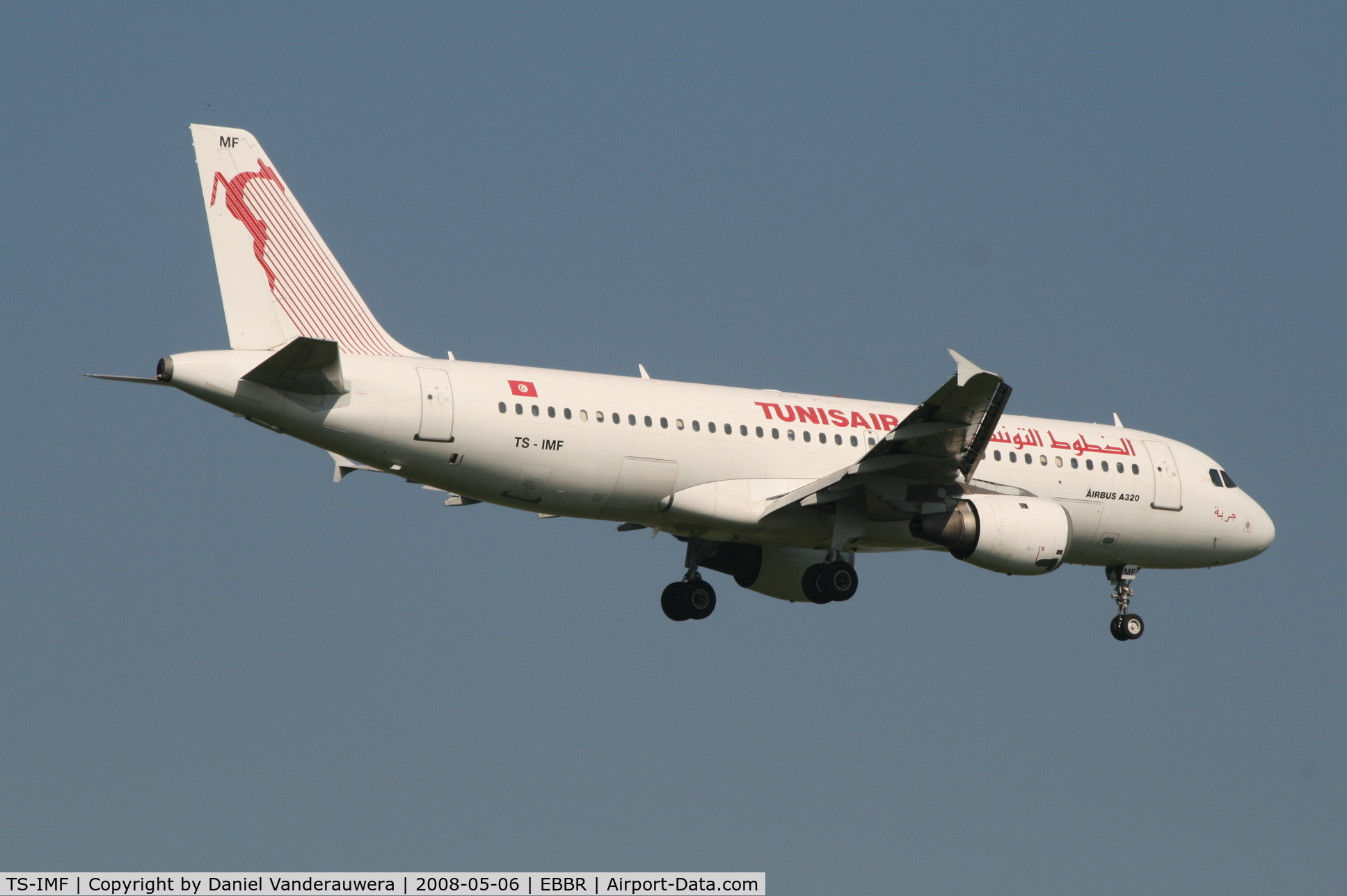 TS-IMF, 1992 Airbus A320-211 C/N 0370, descending to rwy 02