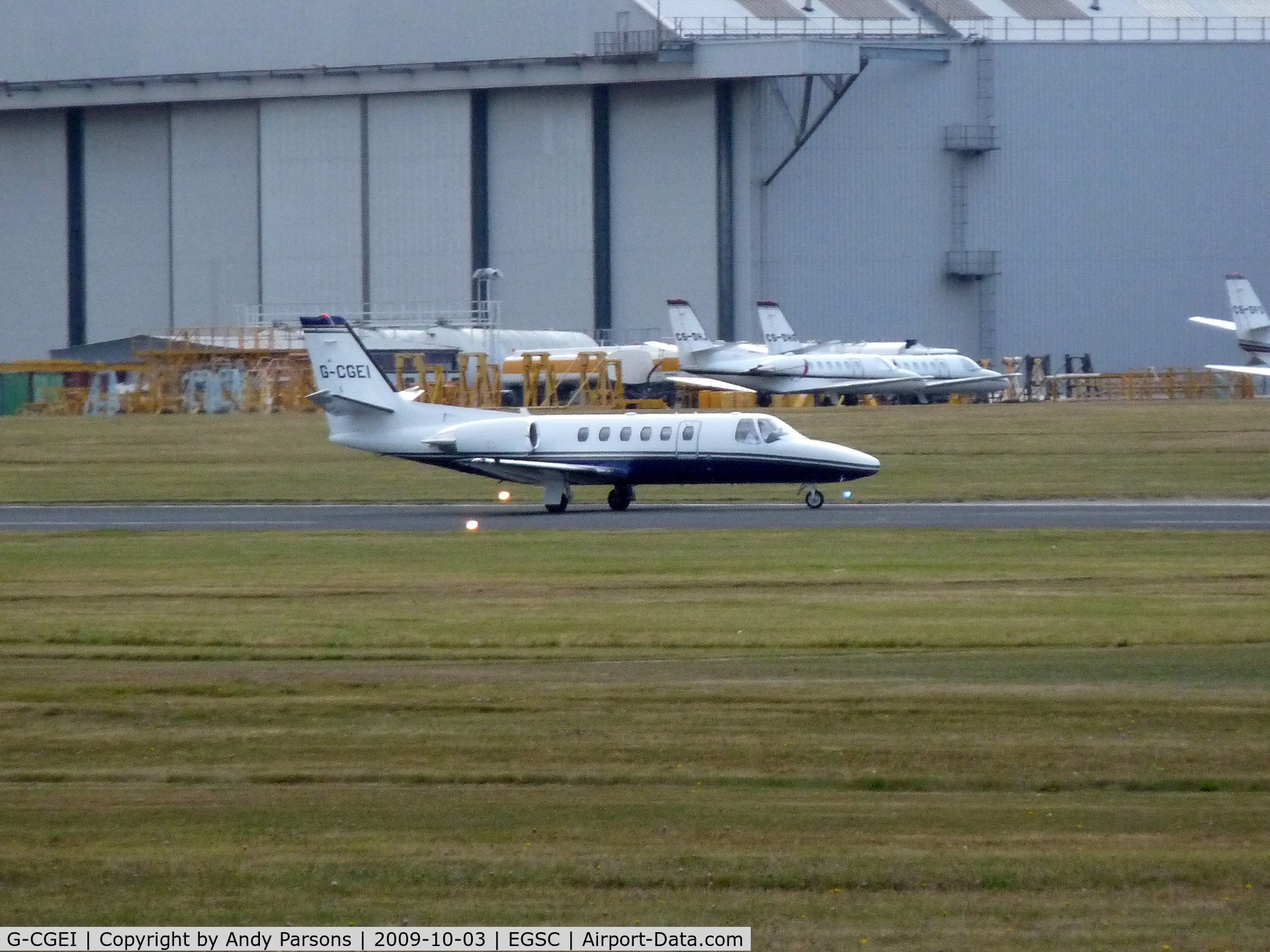 G-CGEI, 2000 Cessna 550 Citation Bravo C/N 550-0951, Arriving at Cambridge