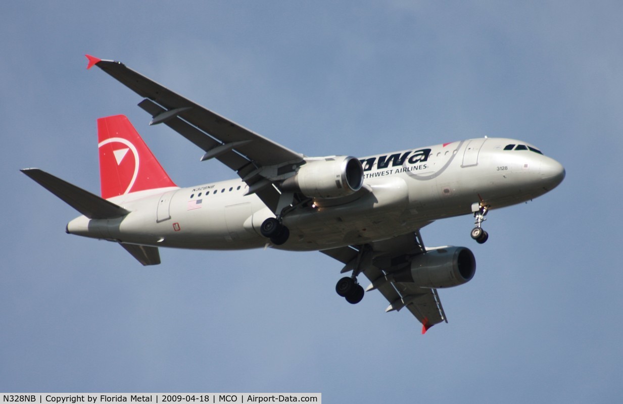 N328NB, 2001 Airbus A319-114 C/N 1520, Northwest A319