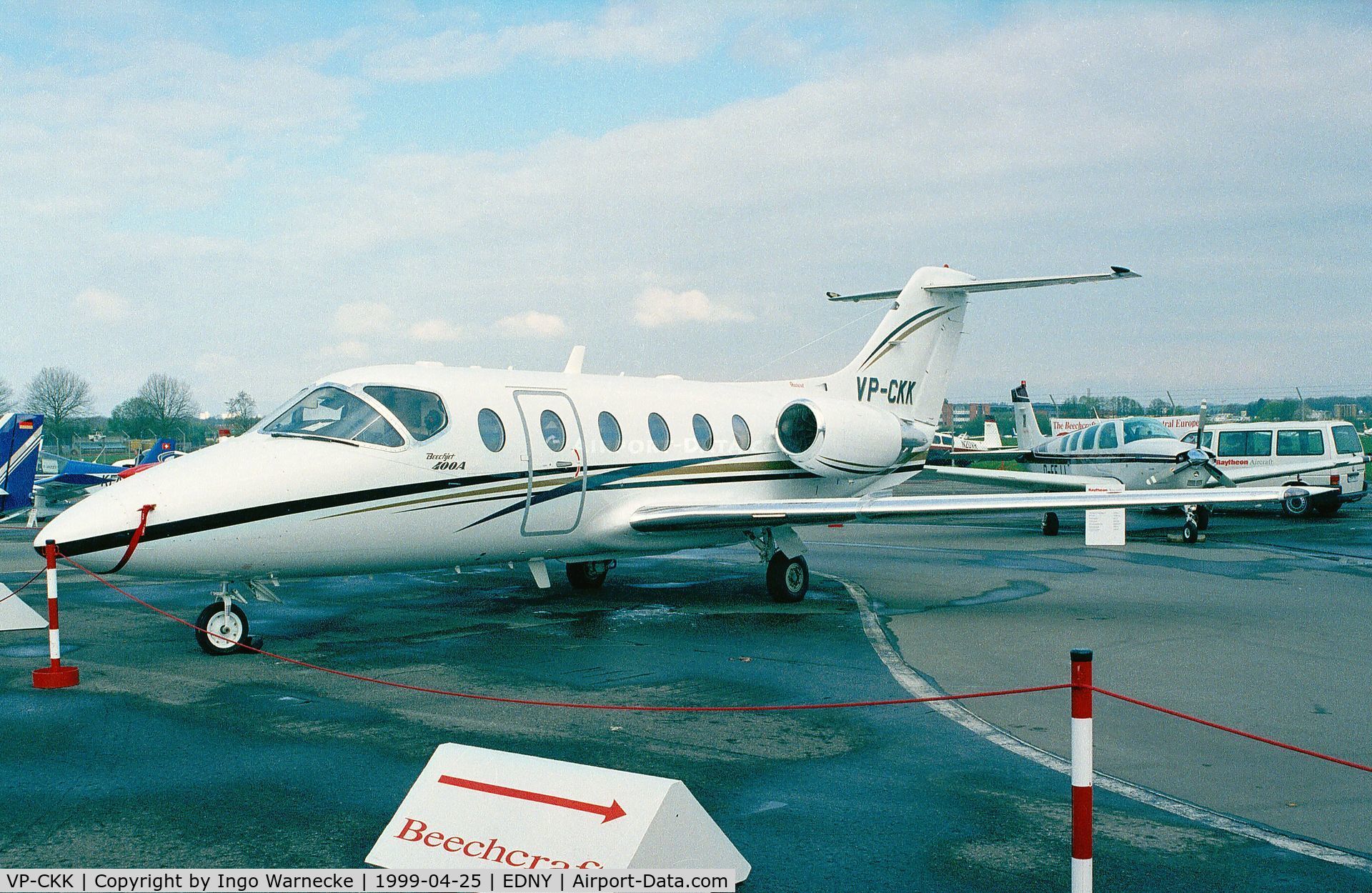 VP-CKK, 1998 Raytheon 400A Beechjet C/N RK-200, Beechcraft Beechjet 400A at the Aero 1999, Friedrichshafen