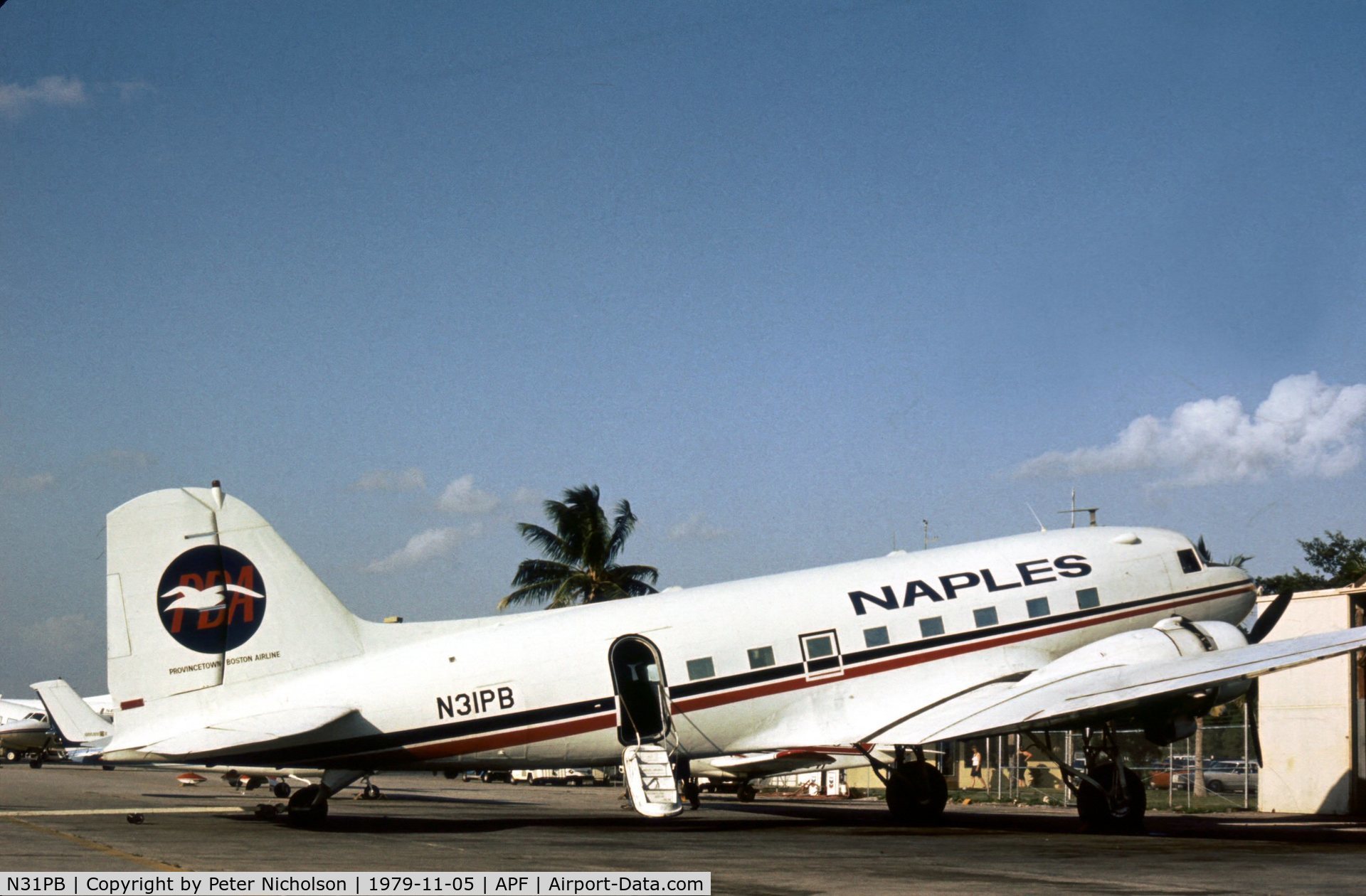 N31PB, 1940 Douglas DC-3A-S1C3G C/N 2201, This DC-3A of Naples Airlines, Division of Provincetown-Boston Airline was seen at Naples in November 1979.