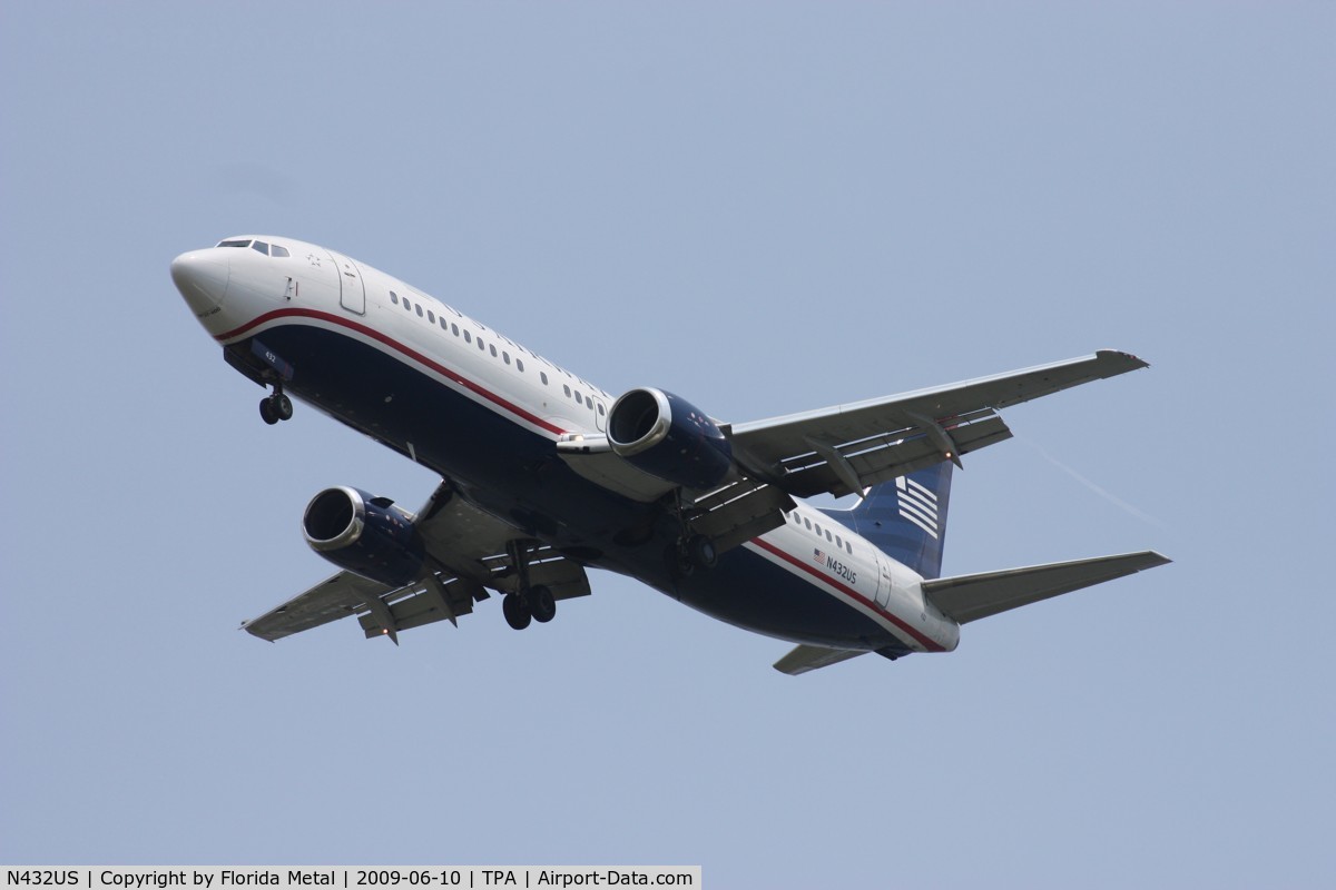 N432US, 1990 Boeing 737-4B7 C/N 24554, US Airways 737-400