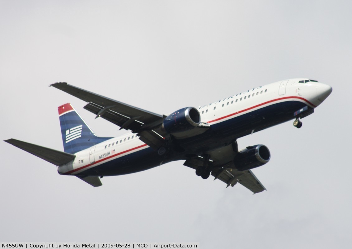 N455UW, 1991 Boeing 737-4B7 C/N 24997, US Airways 737-400