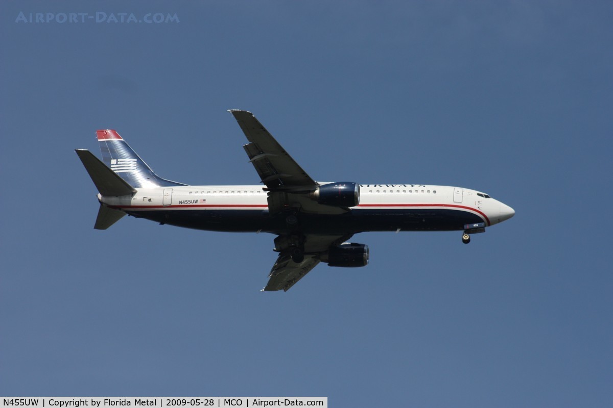 N455UW, 1991 Boeing 737-4B7 C/N 24997, US Airways 737-400