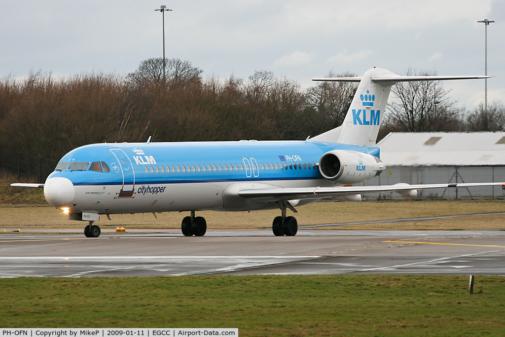 PH-OFN, 1993 Fokker 100 (F-28-0100) C/N 11477, About to line up on 23R.