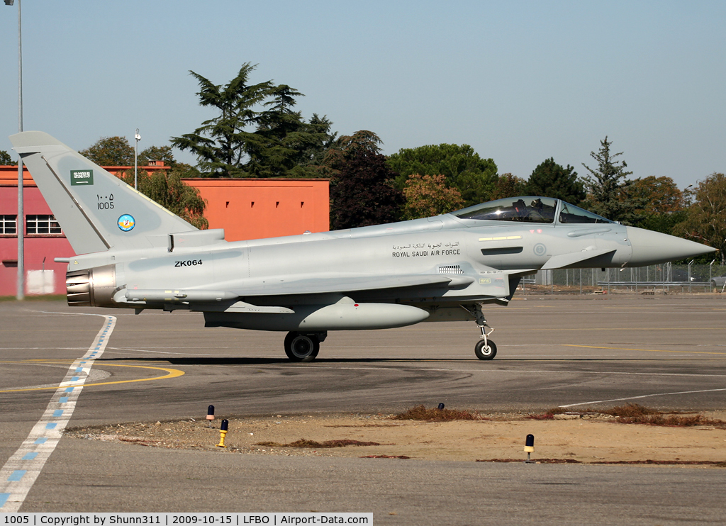 1005, 2009 Eurofighter EF-2000 Typhoon F2 C/N CS005/BS048/186, Arriving from Warton for a refuelling... Delivery day to Saudi Arabia...